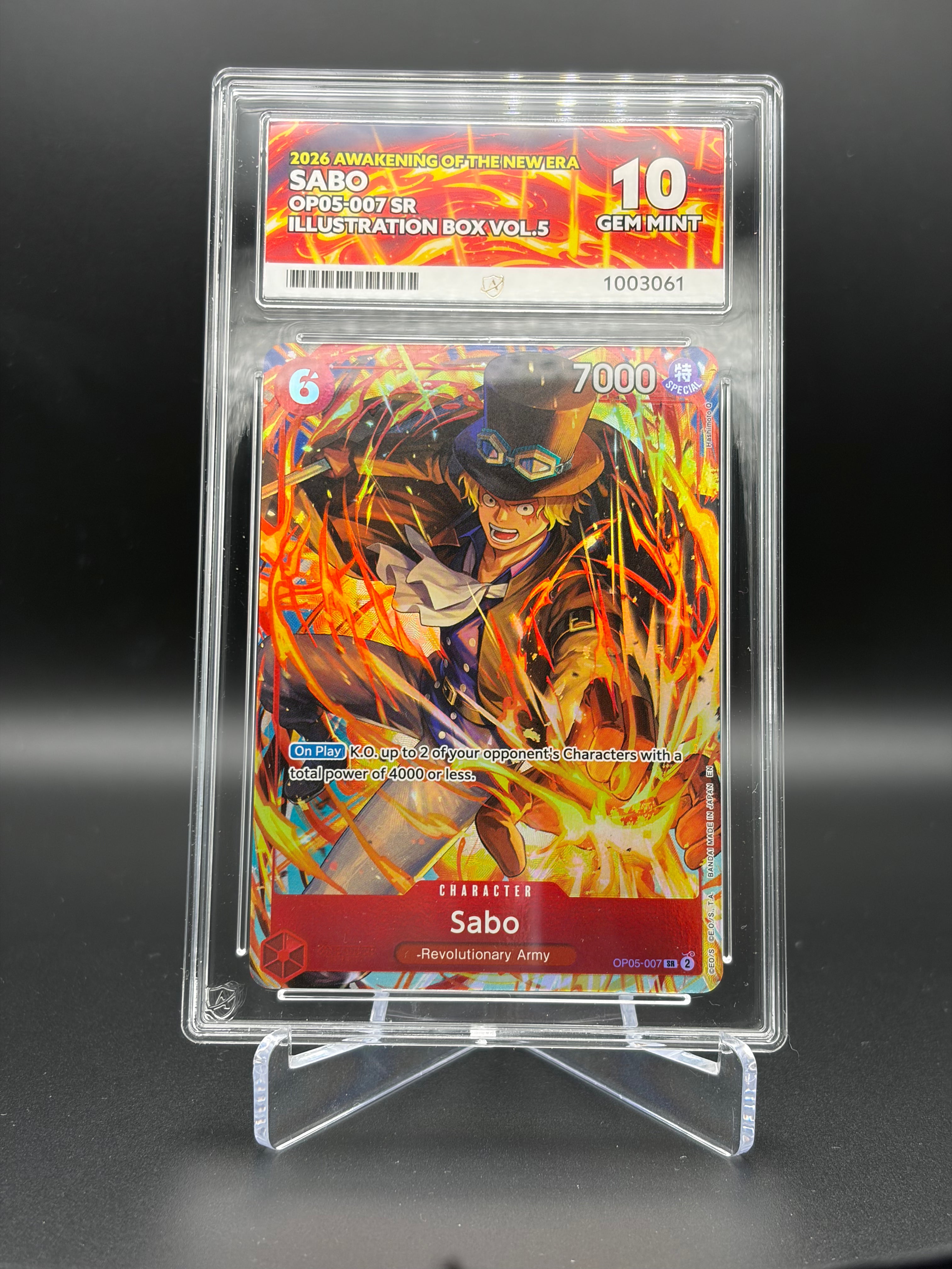 ACE GRADED 10 GEM MINT OP05-007 SABO One Piece – Card Vault TCG