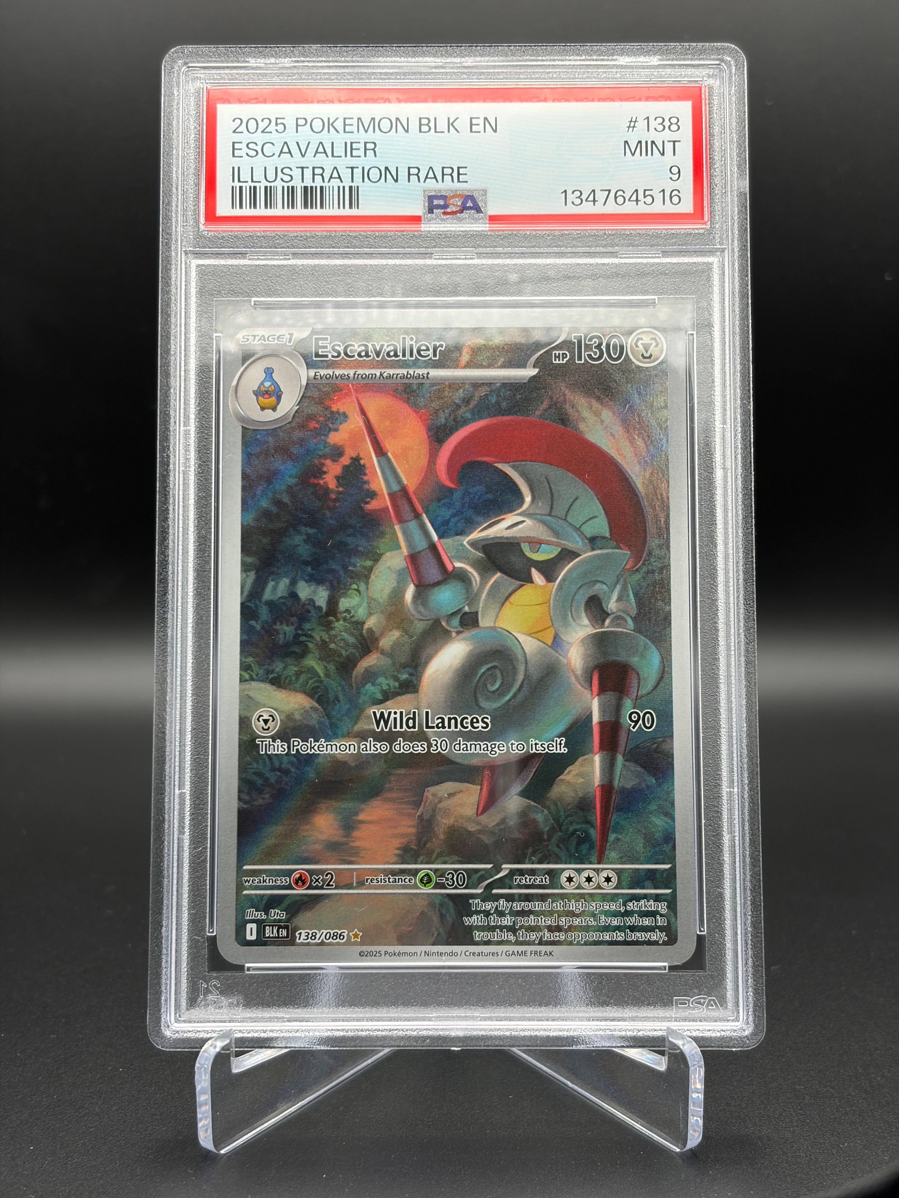 PSA MINT 9 Pokémon Escavalier 138/086 Black Bolt – Card Vault TCG