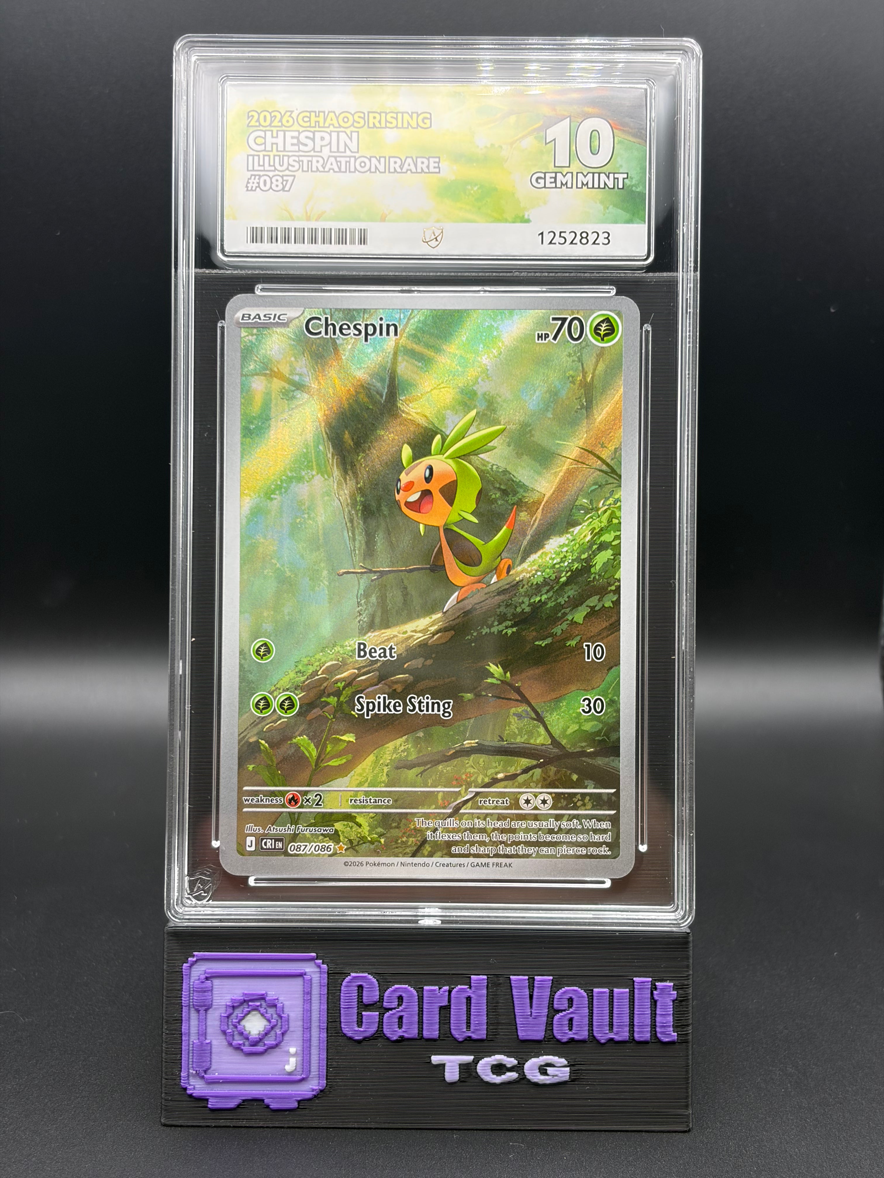 chespin holographic card ACE GRADED 10 GEM MINT subtype_event-box Basic All Pokémon TCG MTG magic cards 1x Layout:6-Deck