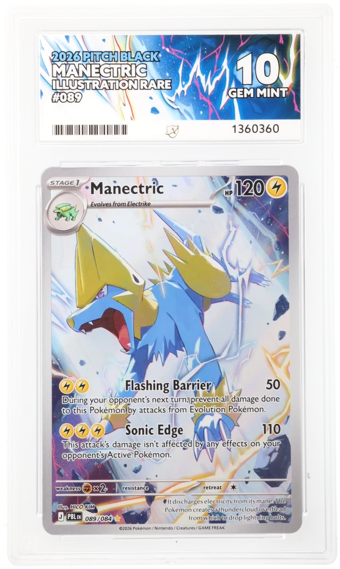 ACE GRADED 10 GEM MINT Manectric 089/084 Pitch Black Pokemon