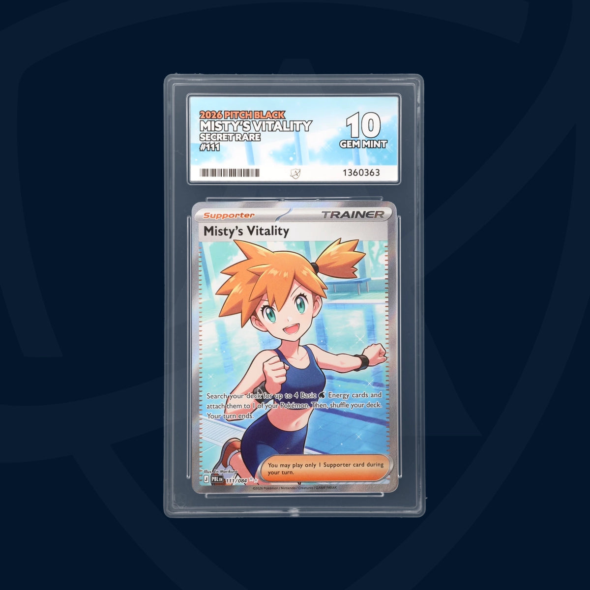 ACE GRADING 10 GEM MINT Misty's Vitality 11/084 Pitch Black