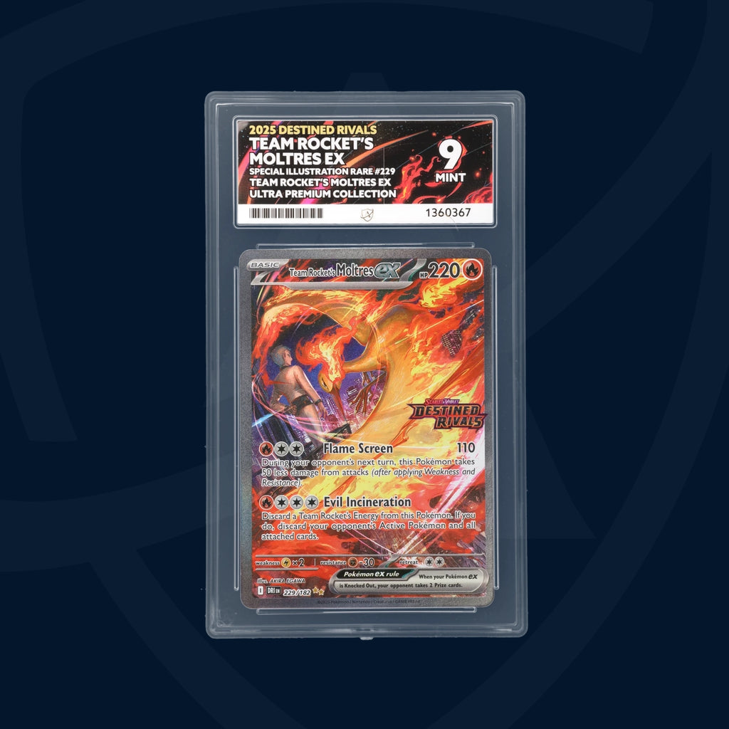 ACE GRADED 9 MINT Team Rocket's Moltres ex [Stamped] #229 Destined Rivals