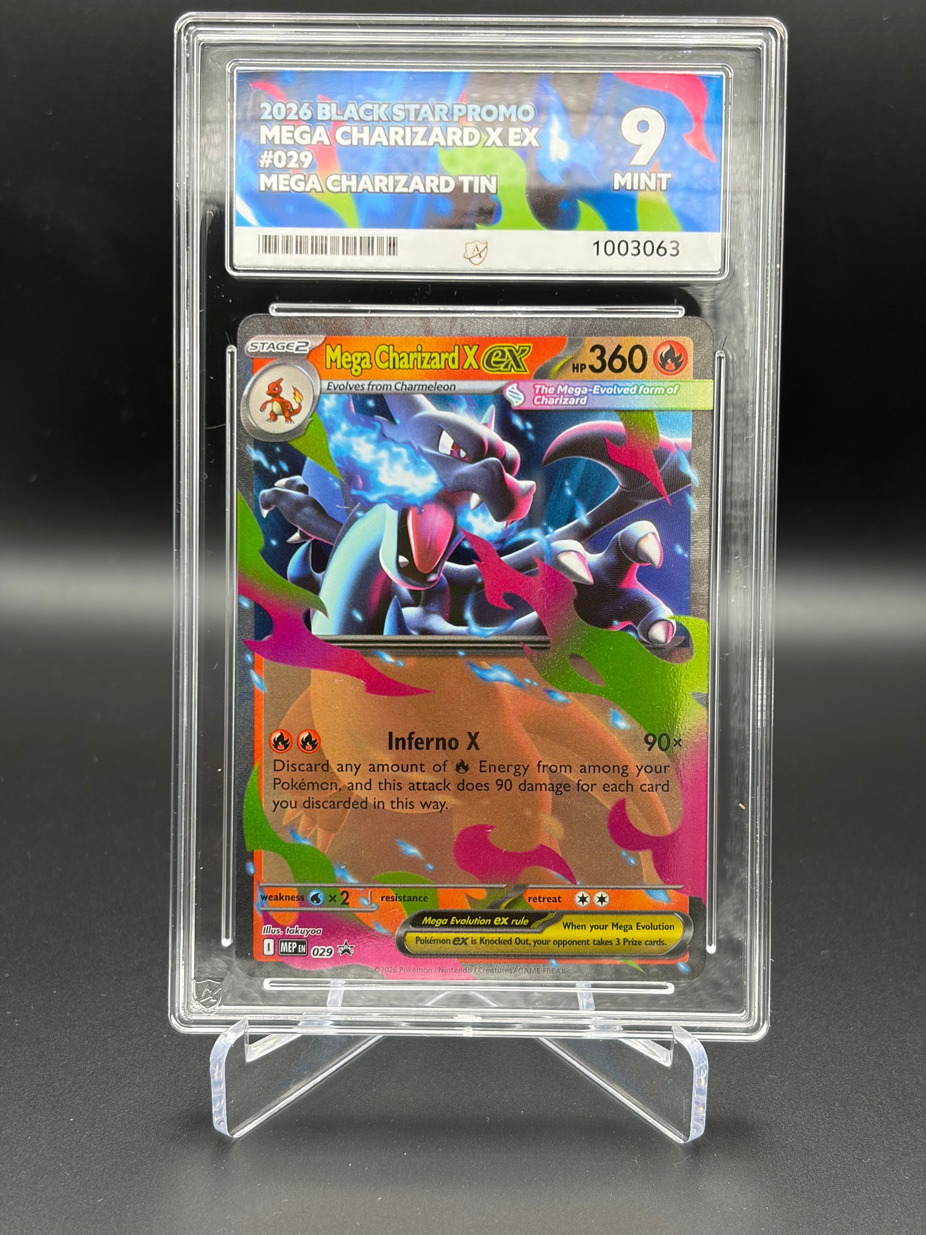 black mega charizard pokemon card ACE GRADED 9 MINT Mega Charizard X - Black Star Promo