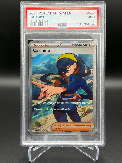 PSA 9 MINT Carmine 204/167 Pokémon Twilight Masquerade – Card Vault TCG