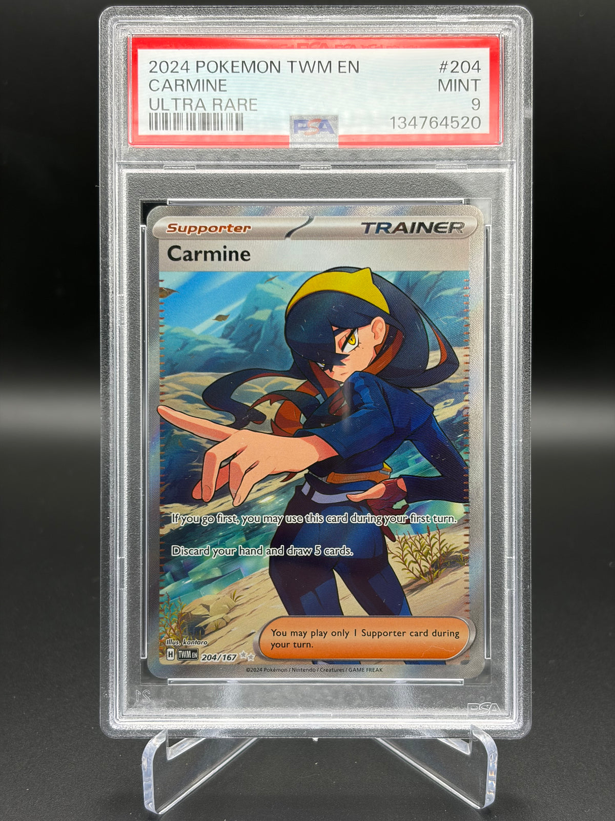 pokemon carmine card PSA 9 MINT 204/167 Pokémon Twilight Masquerade – Vault TCG Design:Original you may use this premium-collection Hands-on With Pokémon Trading