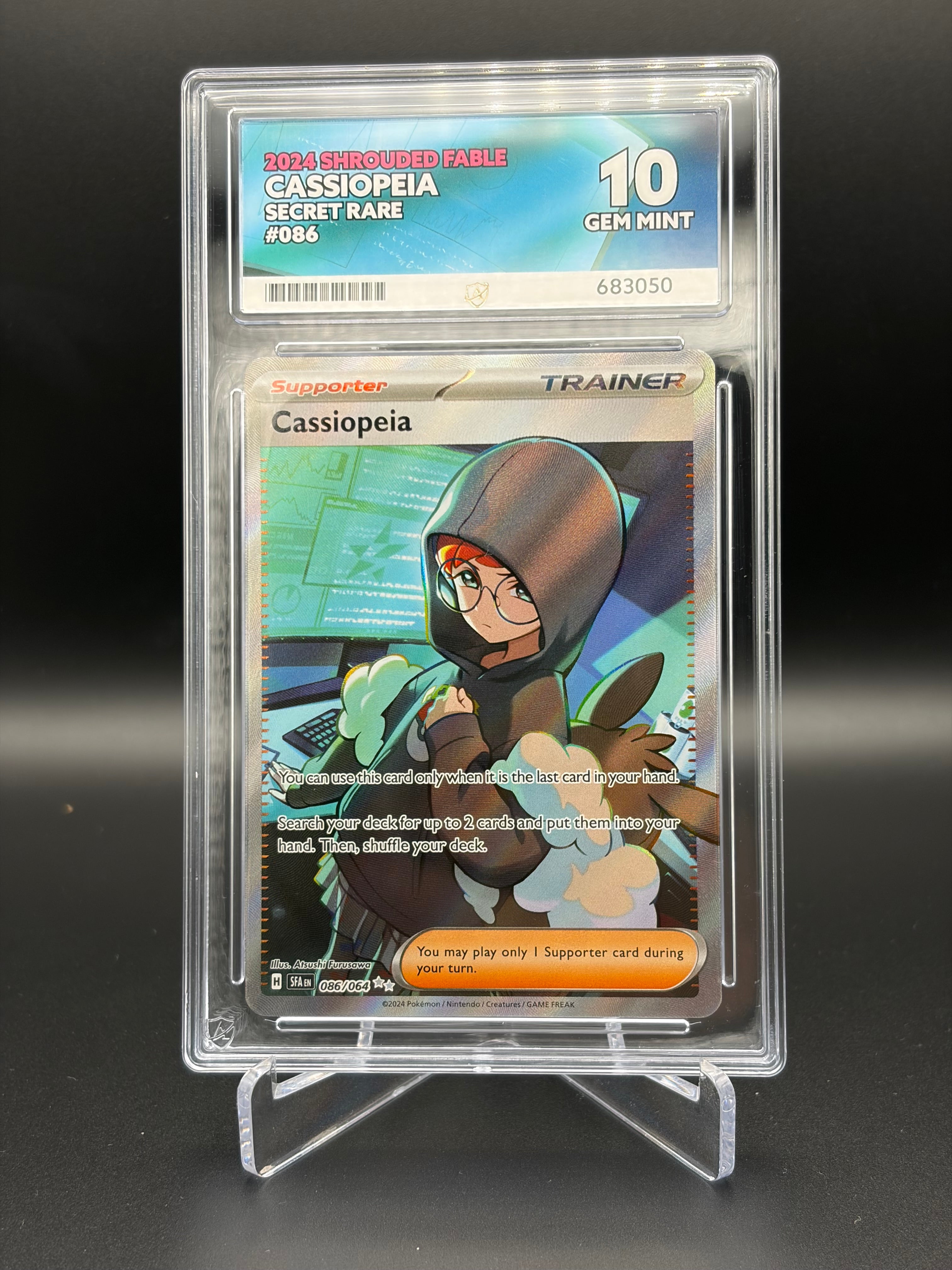 ACE GRADED 10 GEM MINT Pokémon Cassiopeia 086/064 Shrouded Fable