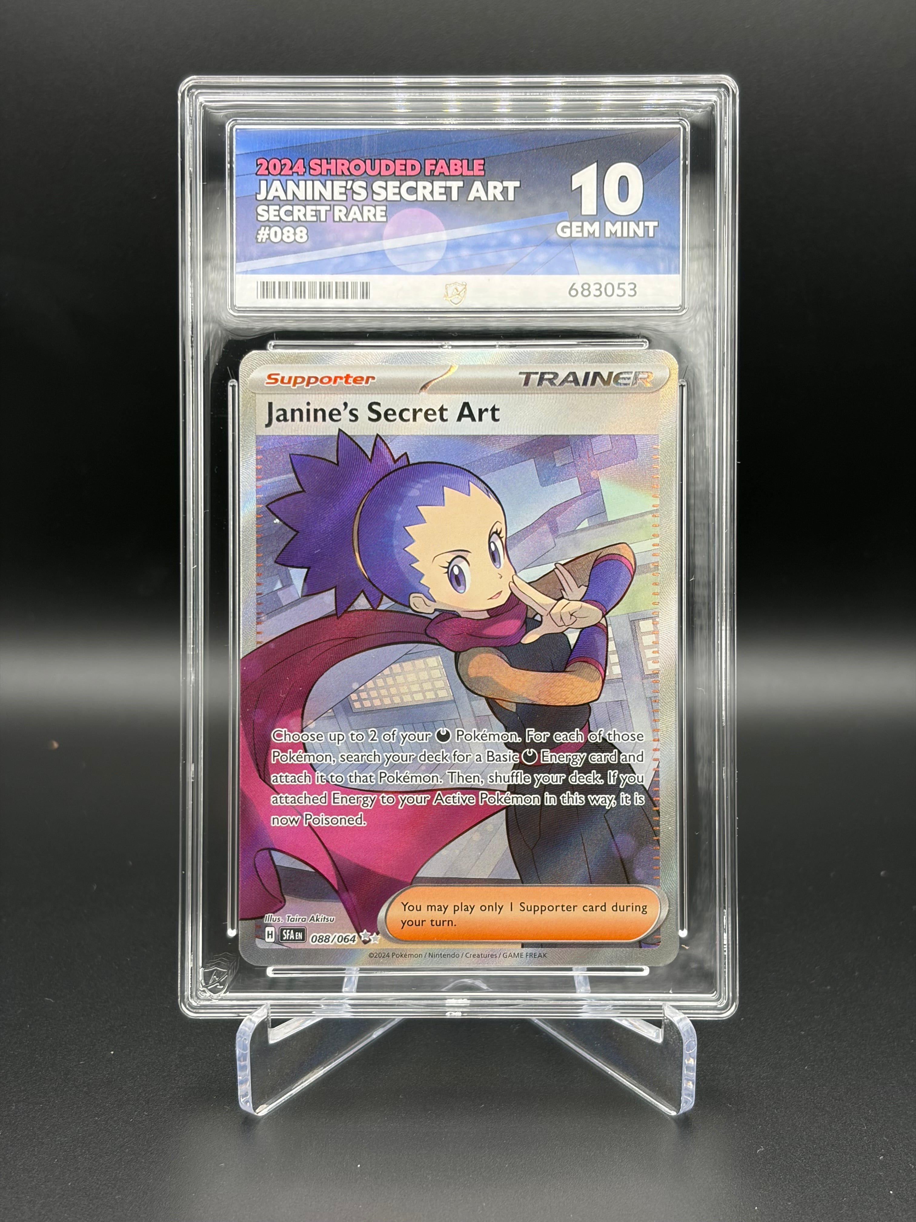ACE GRADED 10 GEM MINT Pokémon Janine's Secret Shrouded Fable 088/064