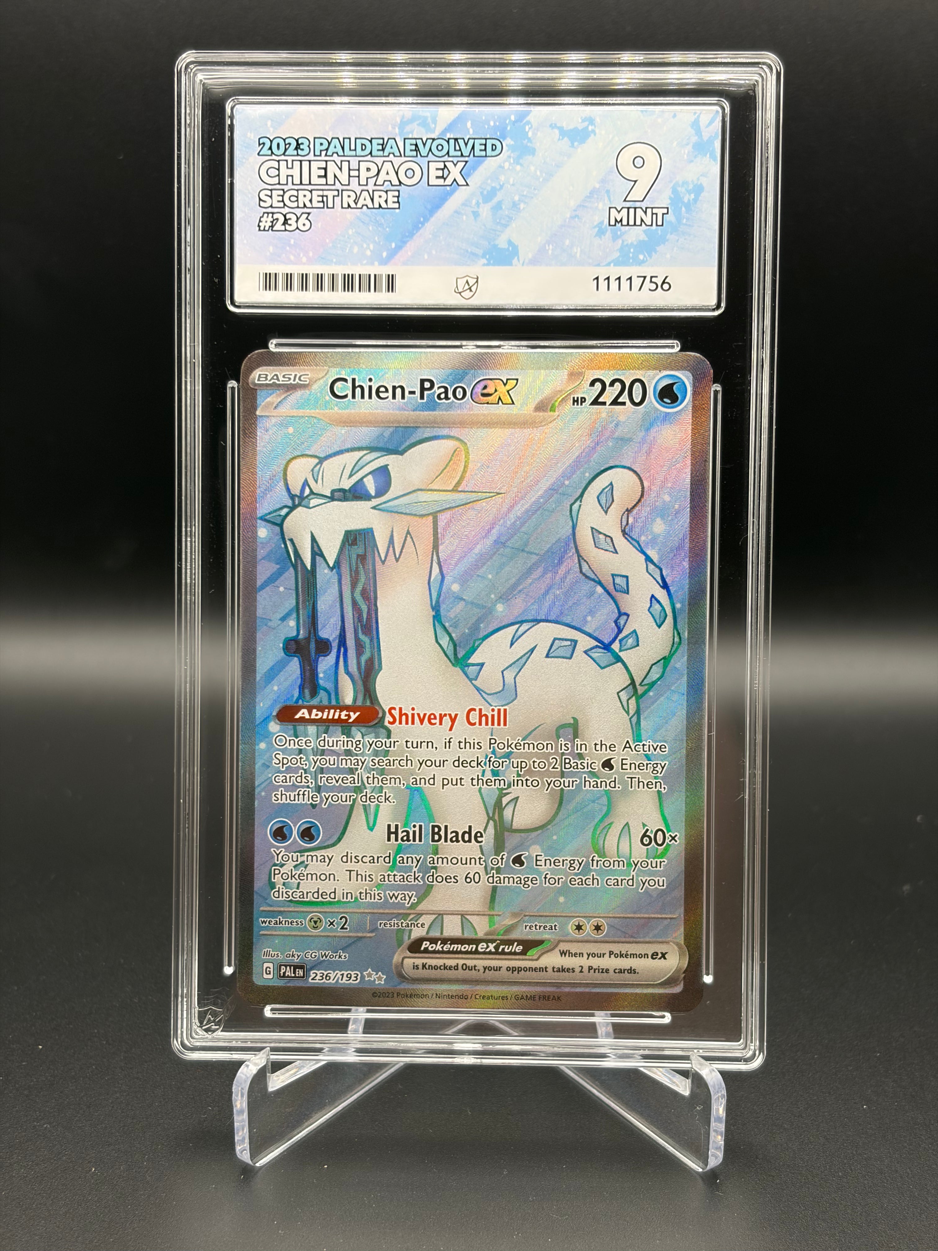 ACE GRADED 9 MINT Chien-Pao 236/193 Paldea Evolved