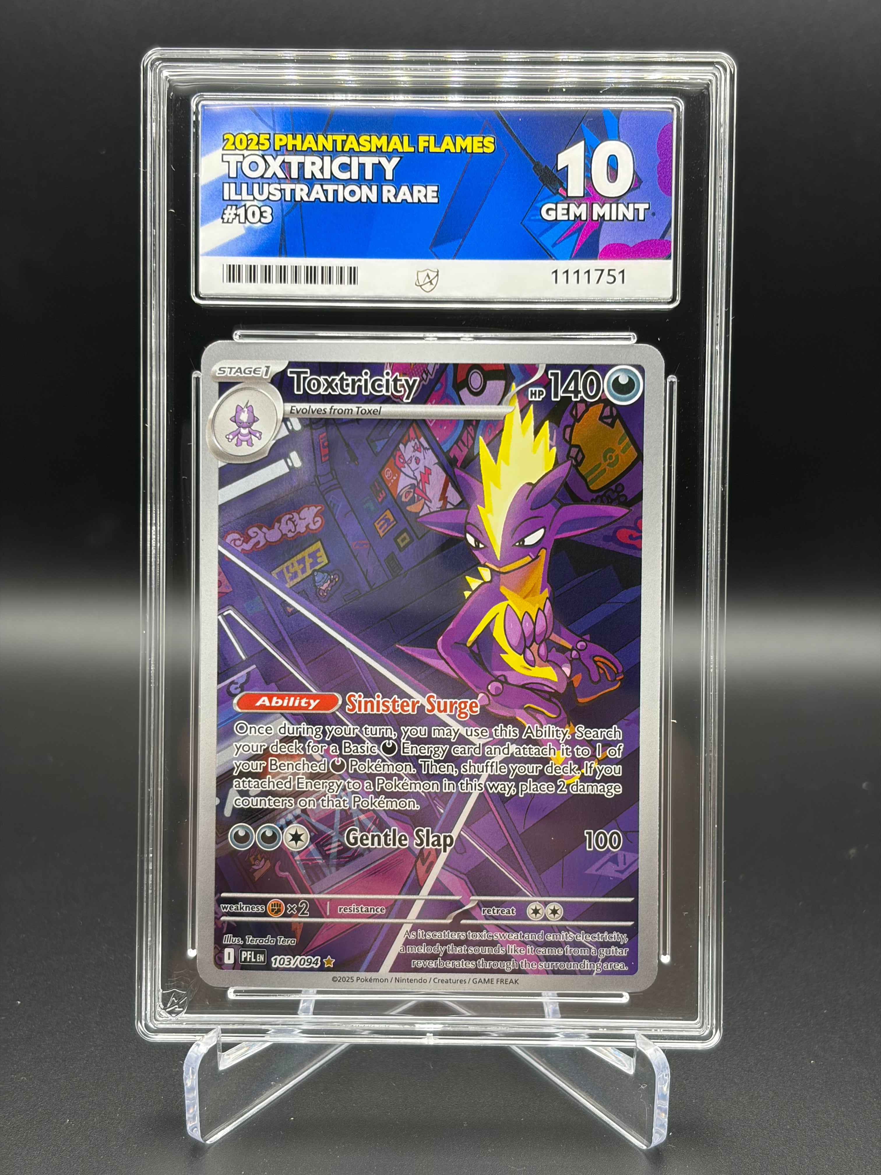 ACE GRADED 10 GEM MINT Toxtricity 103/094 Phantasmal Flames – Card Vault TCG