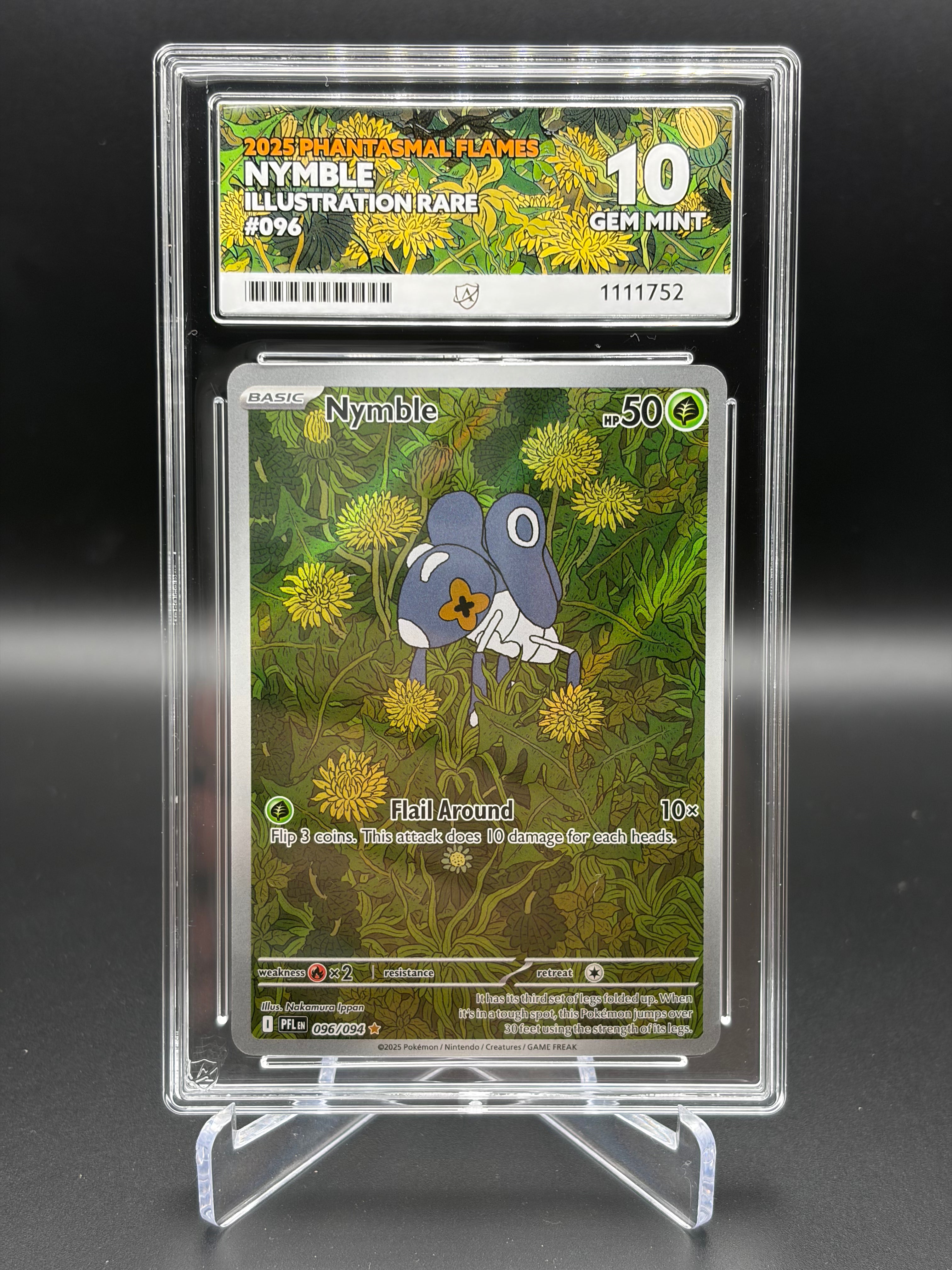ACE GRADED 10 GEM MINT Phantasmal Flames 096/094 Nymble