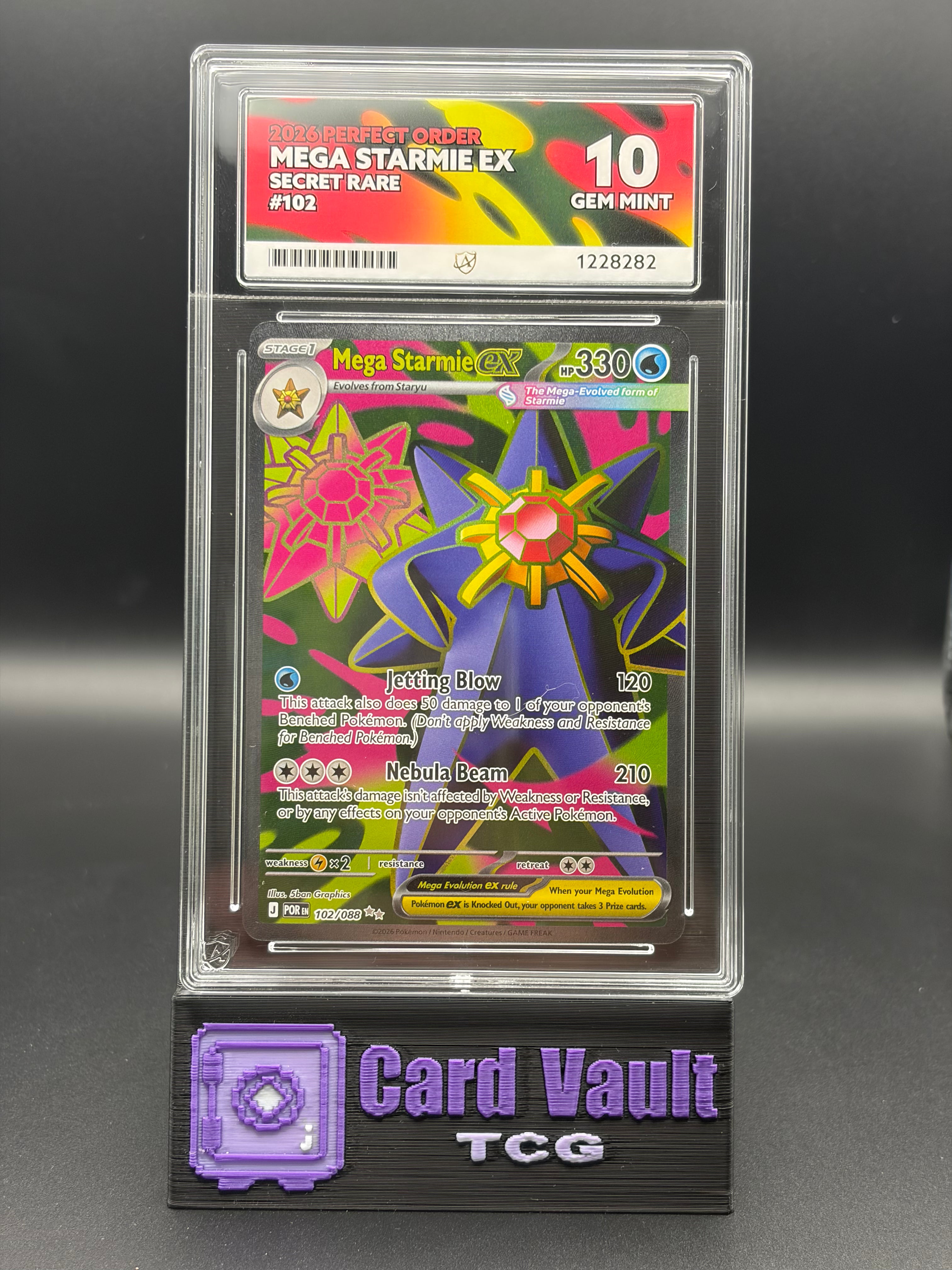 ACE Graded 10 Gem Mint Perfect Sub Grades Mega Starmie Perfect Order 102/083
