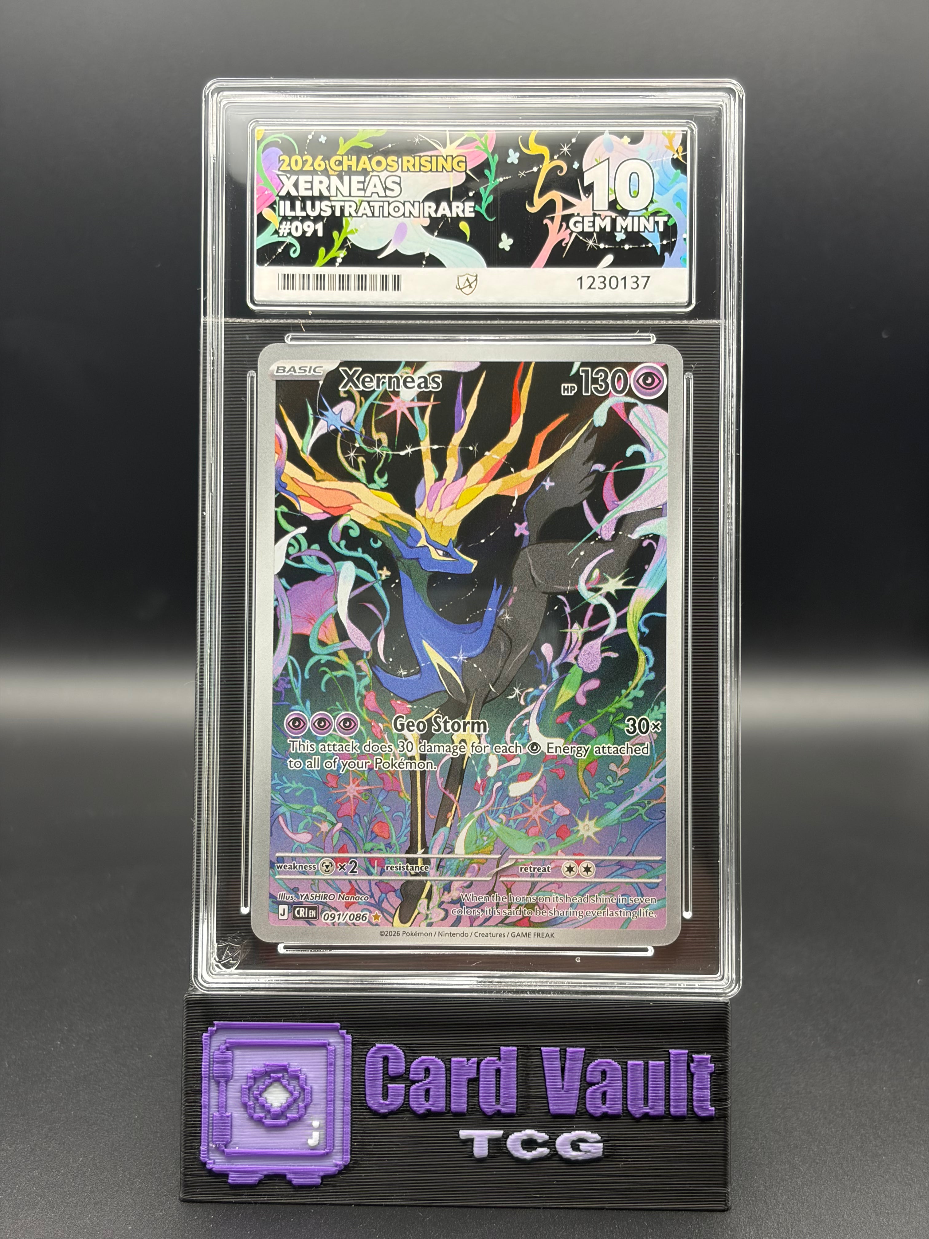 ACE 10 Gem Mint Perfect sub grades Xerneas 091/086 - Chaos Rising