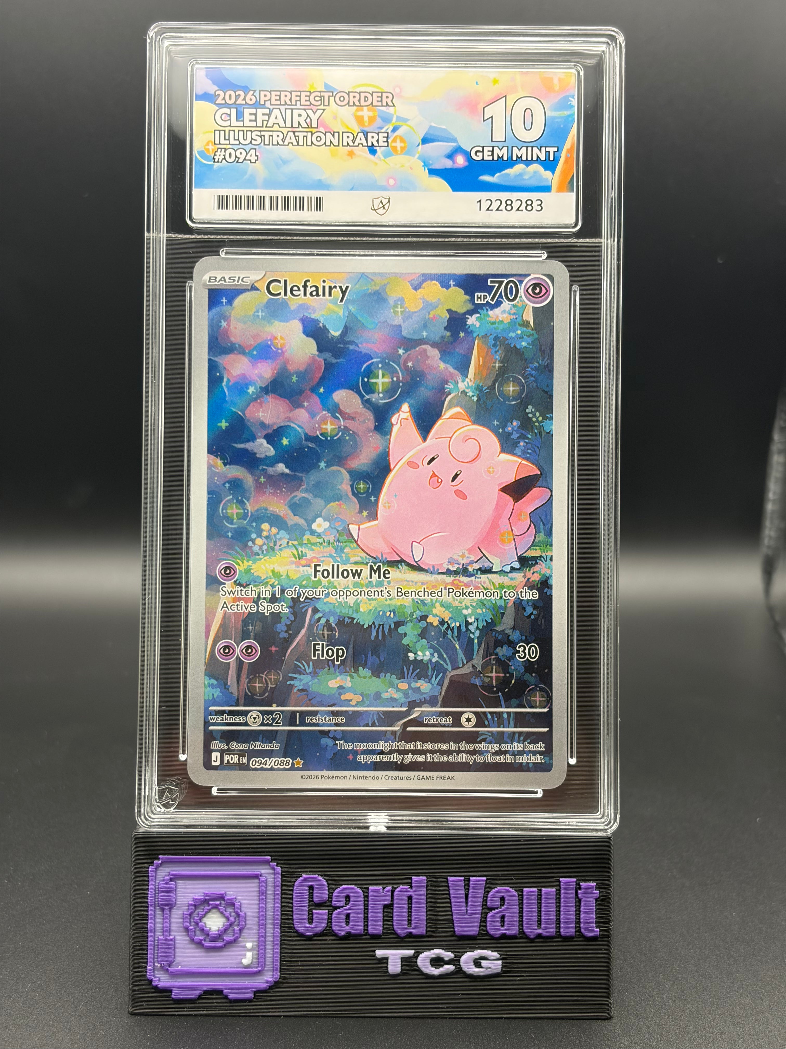 Ace 10 Gem Mint Perfect Subgrades Clefairy 094/088 Perfect Order – Card Vault TCG