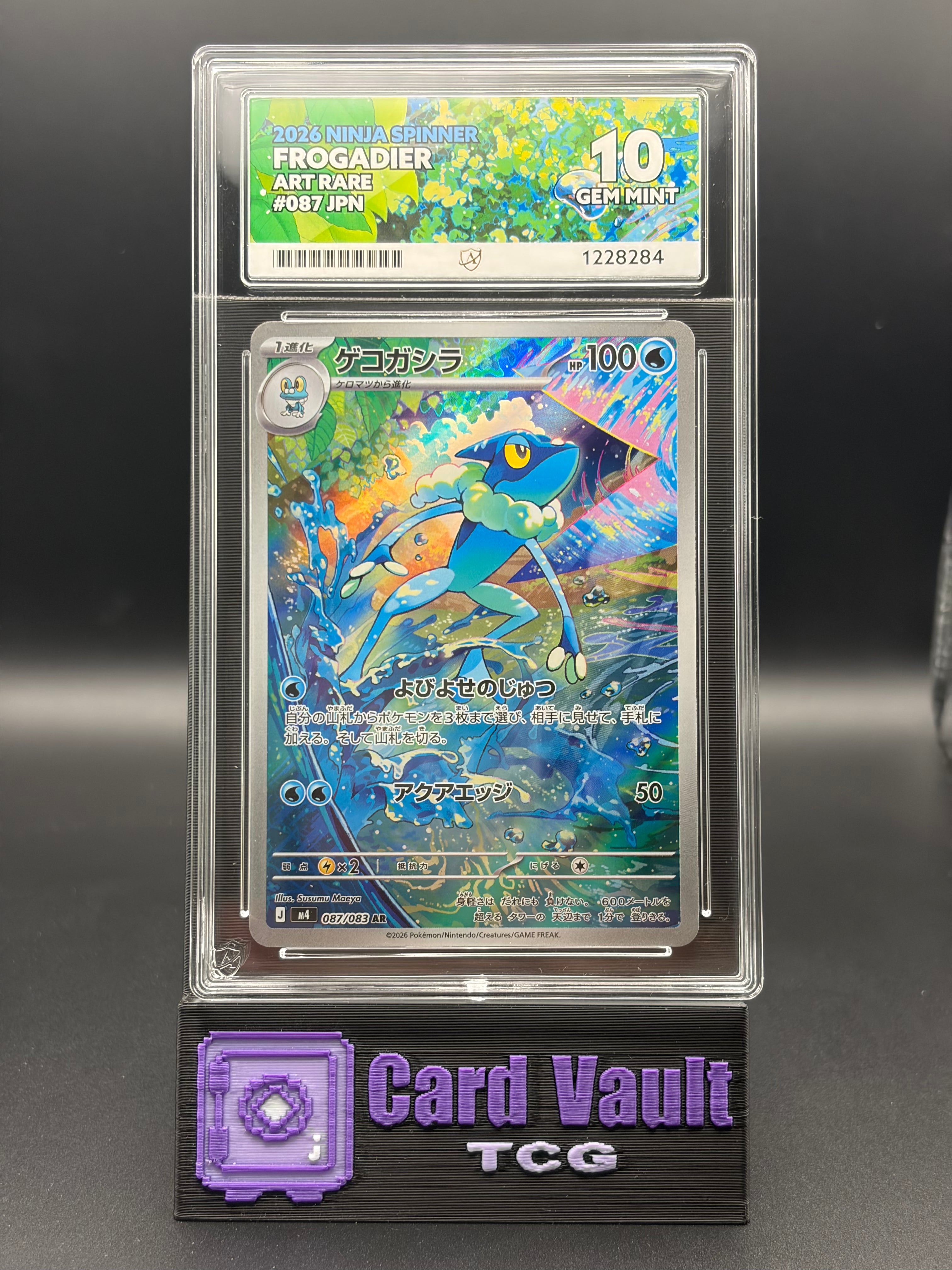 ACE GEM MINT 10 Perfect sub grades FROGADIER - 087/083 Ninja Spinner