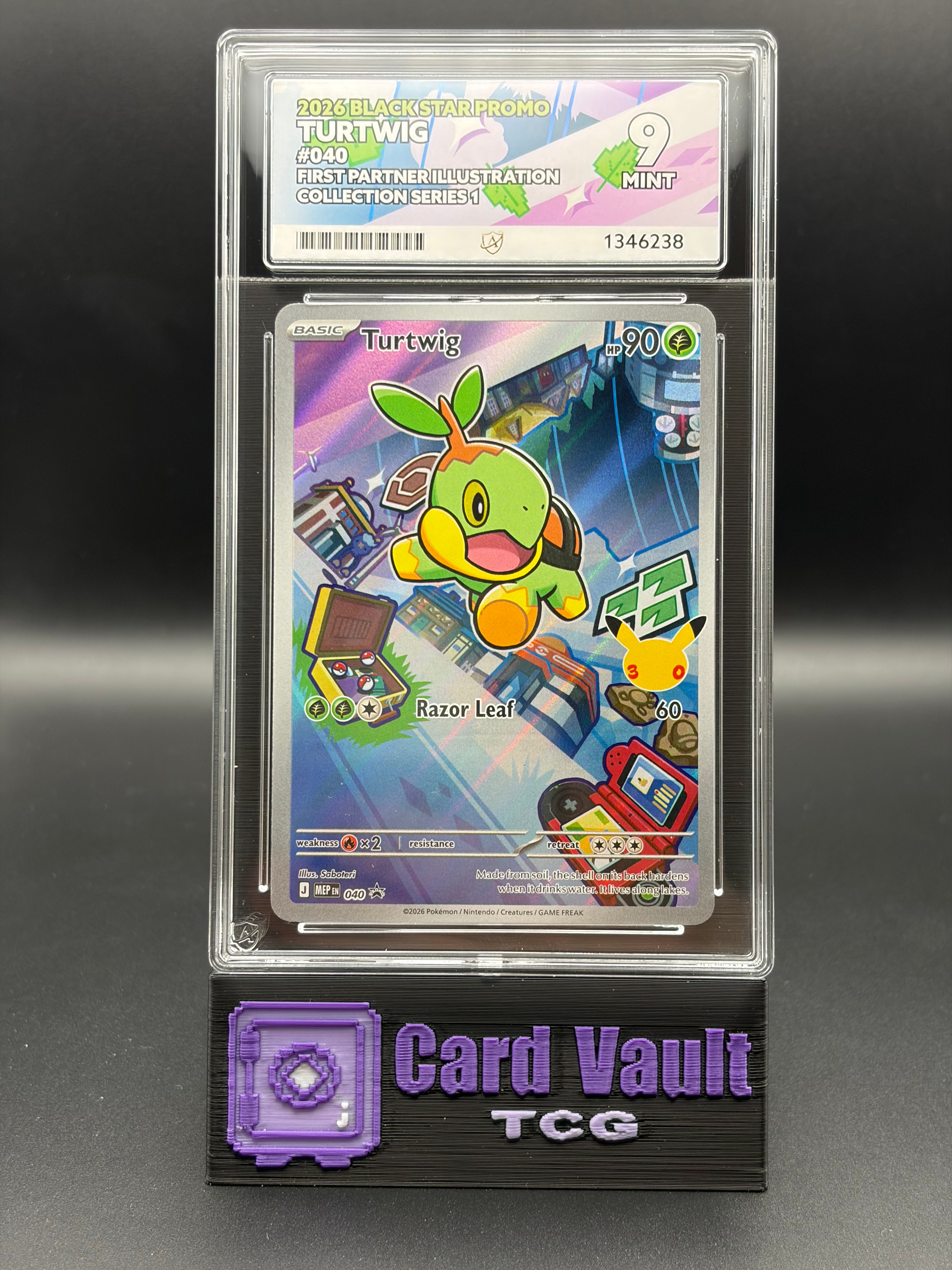 ACE GRADING 9 MINT - Turtwig - 040 - Pokemon - First Partner Illustration