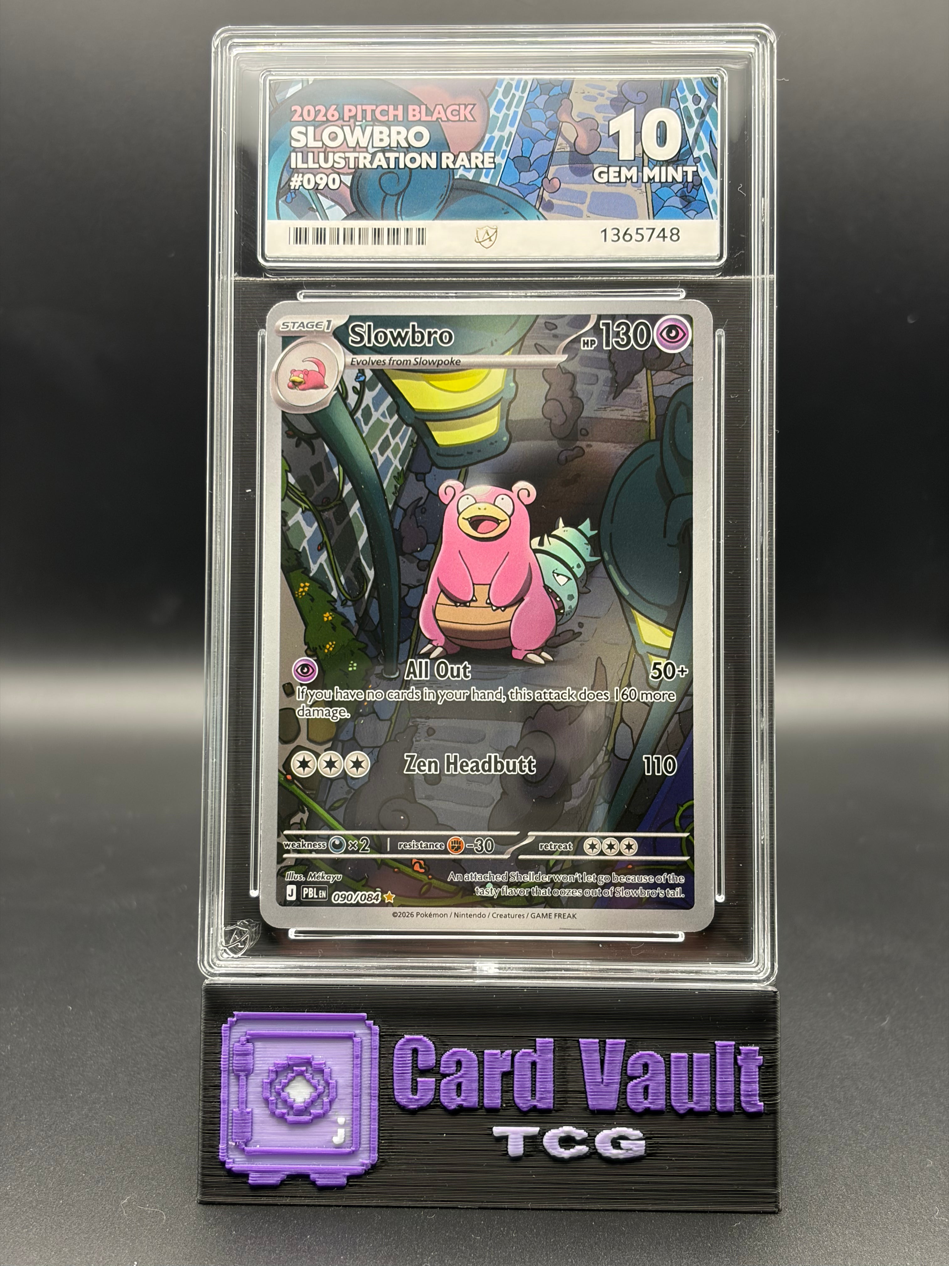 ACE Grading 10 Gem Mint Perfect sub grades Slowbro 090/084 Pitch Black