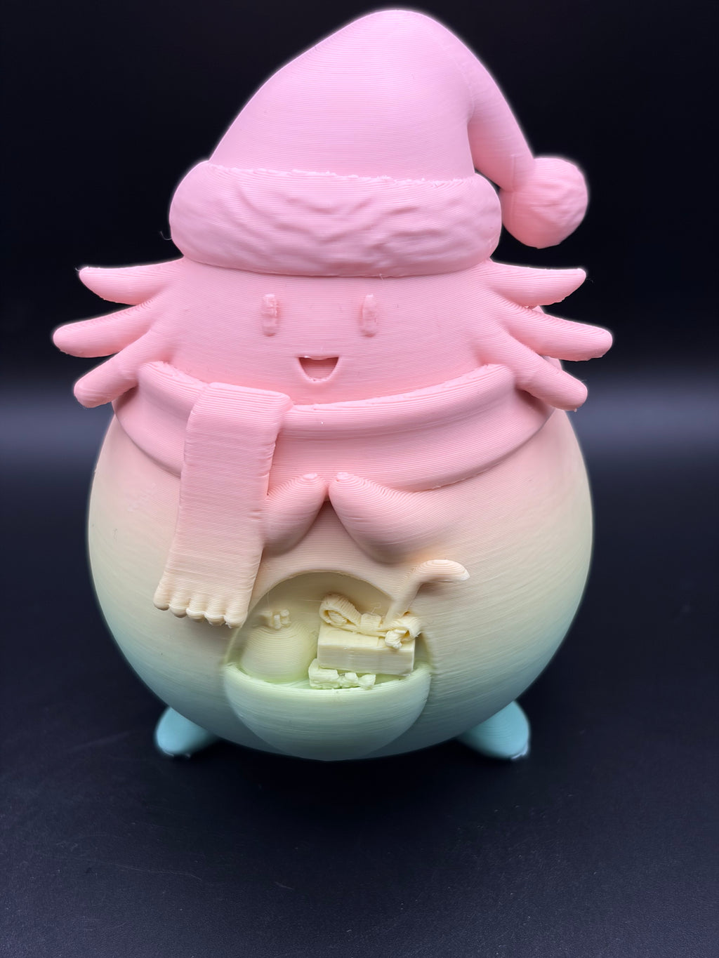 3D Printed Chansey in Christmas hat