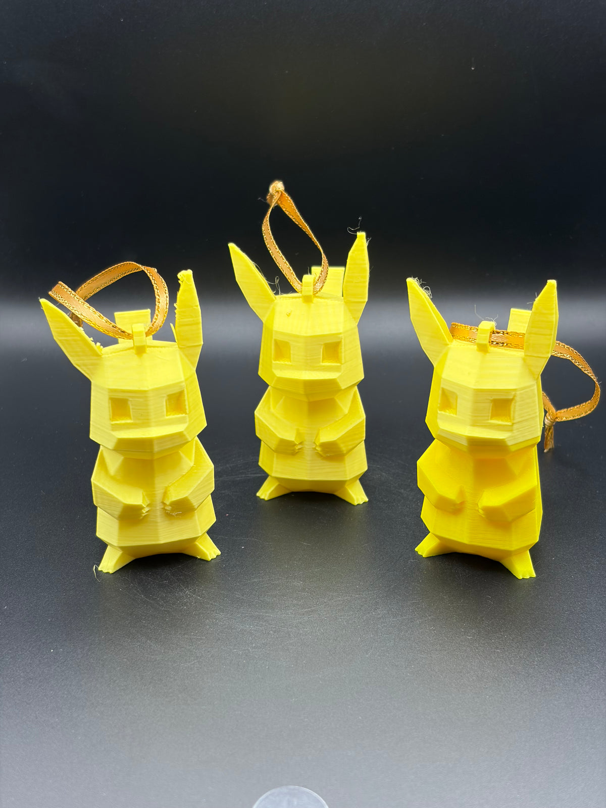 3D Printed Pikachu Christmas tree decorations 3pk