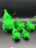 3D Printed Bulbasaur Christmas tree decorations 5pk