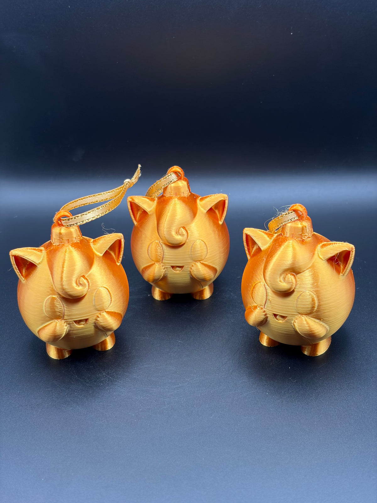 3D Printed Jigglypuff Christmas tree decorations 3pk