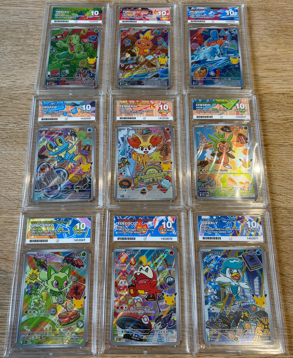 Pokémon First Partner Illustration Collection - 27 Cards all Graded Gem Mint 10