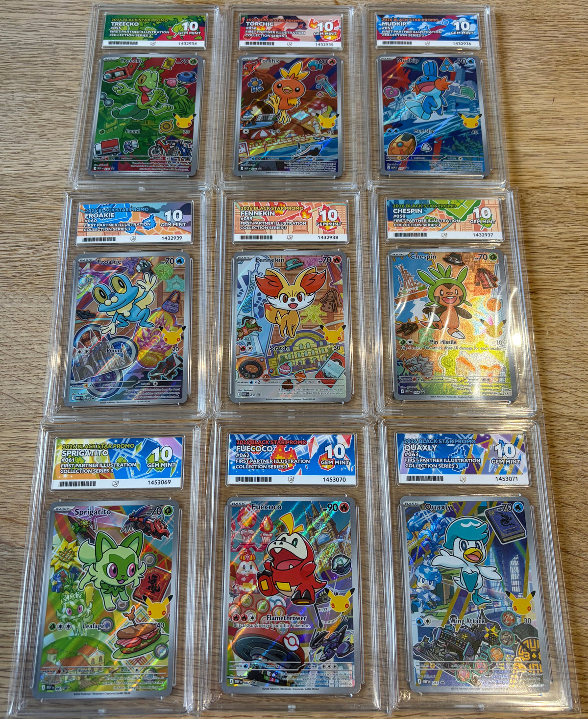 Pokémon First Partner Illustration Collection - 27 Cards all Graded Gem Mint 10