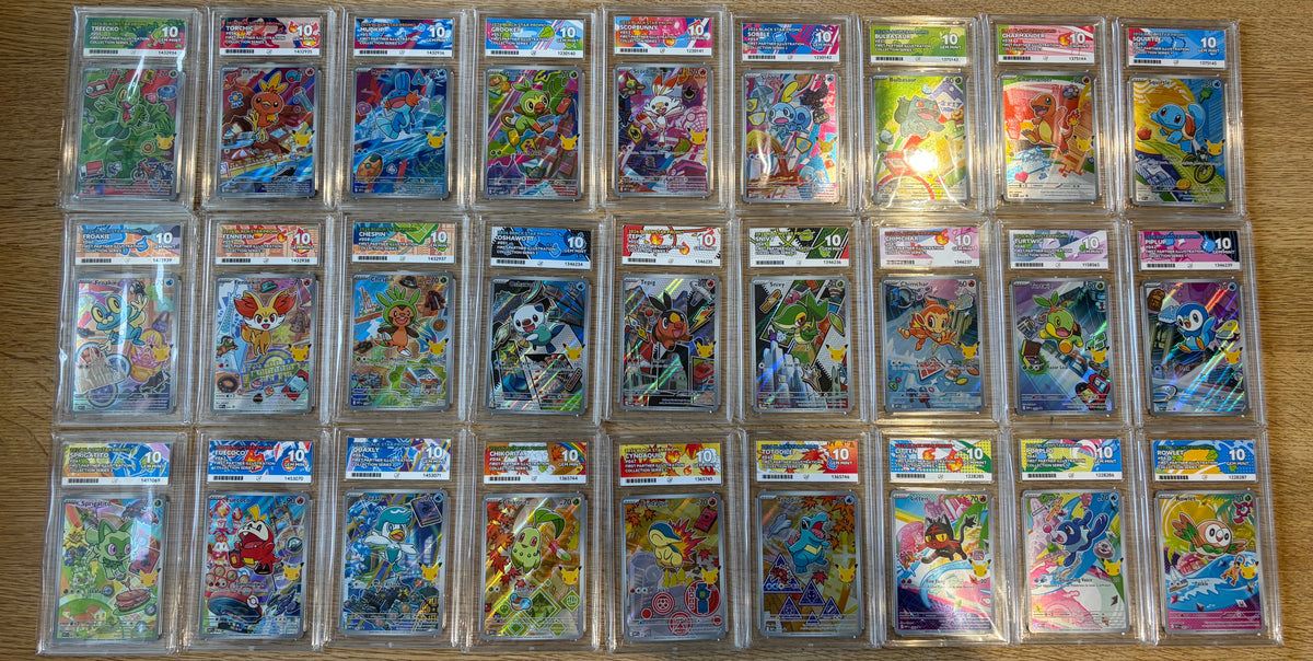 Pokémon First Partner Illustration Collection - 27 Cards all Graded Gem Mint 10