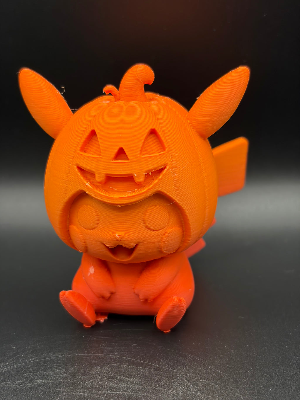 3D Printed Pikachu with pumpkin hat