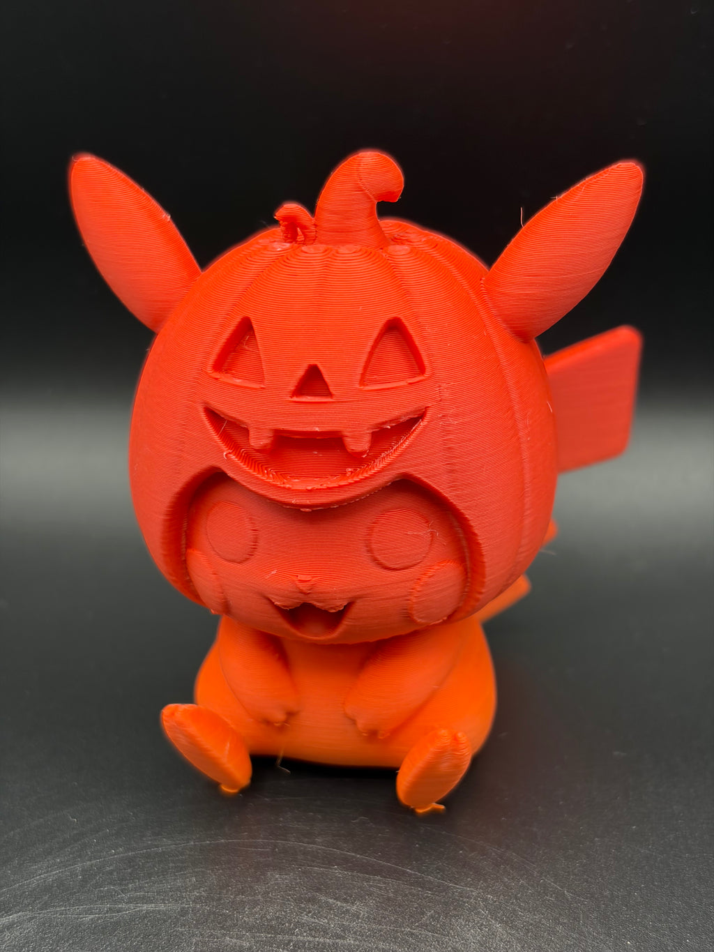 3D Printed Pikachu with pumpkin hat