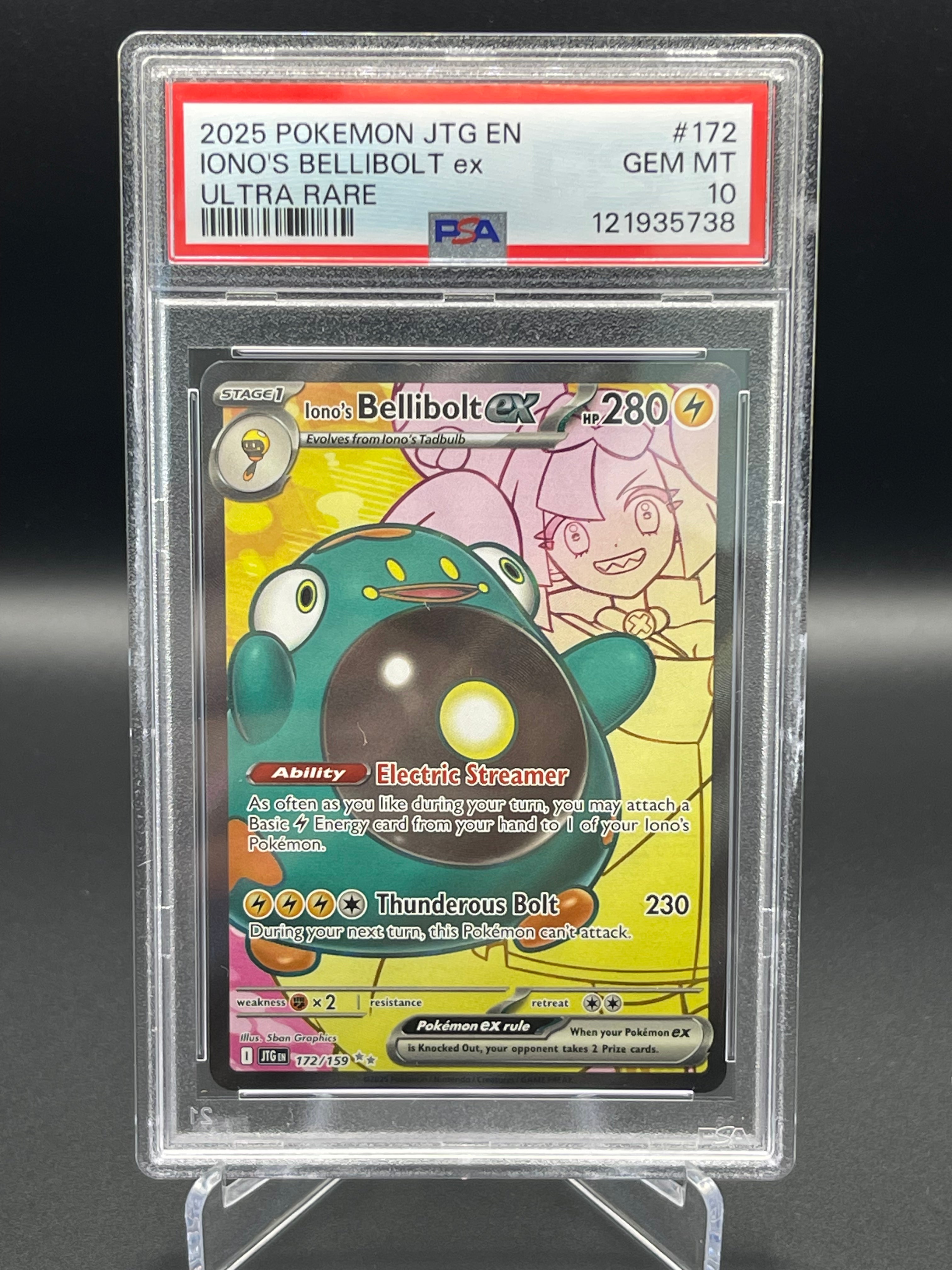 PSA 10 GEM MINT Iono's Bellibolt 172/159