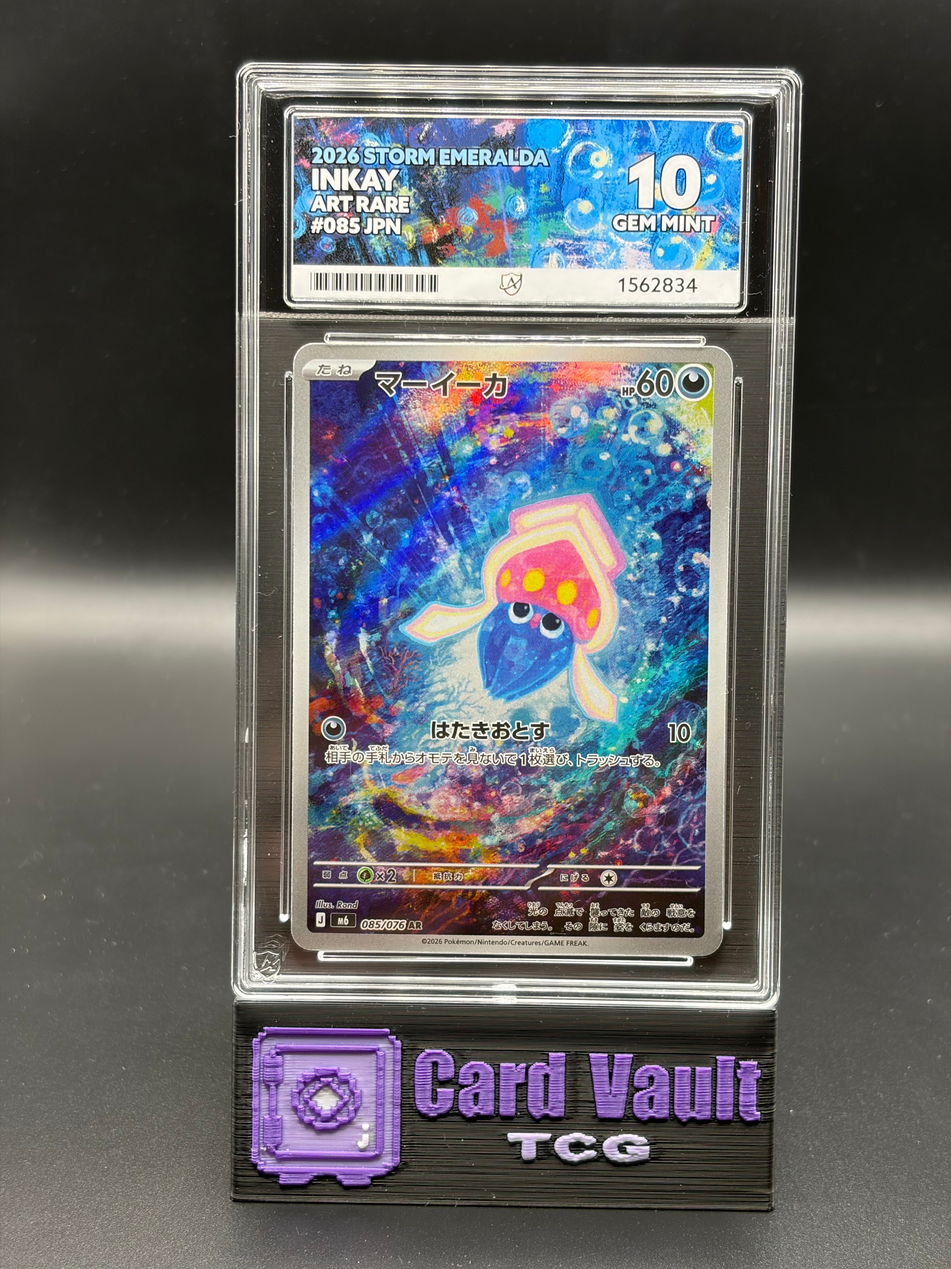 ACE Grading 10 Gem Mint Pokemon Inkay 085 Storm Emeralda