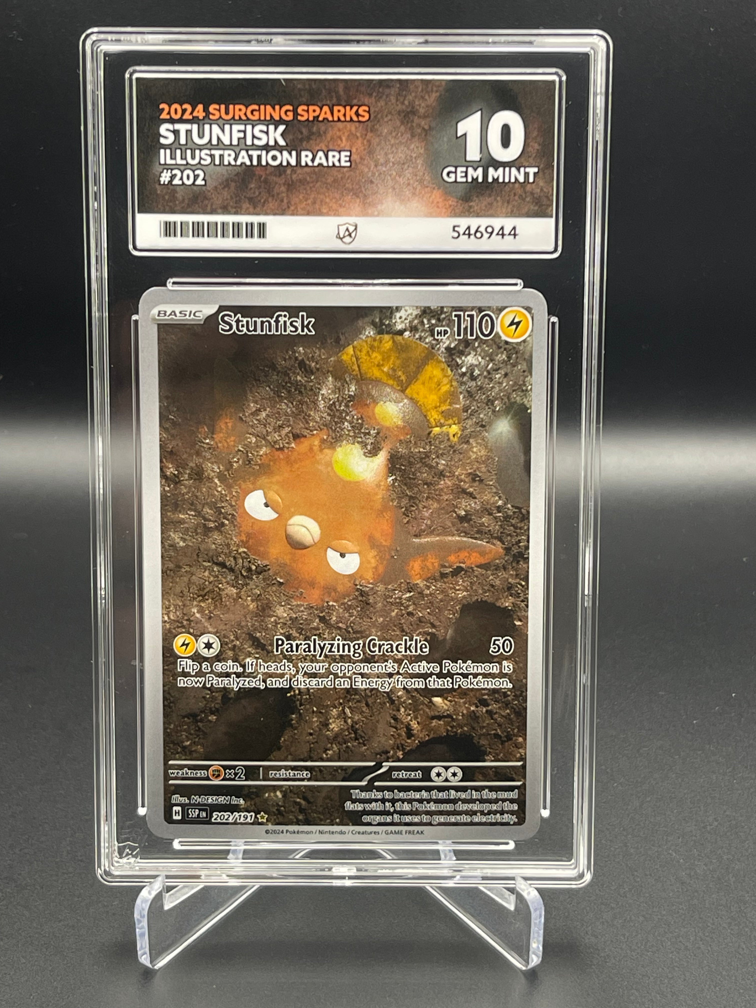 ACE GRADED 10 GEM MINT Stunfisk 202/191