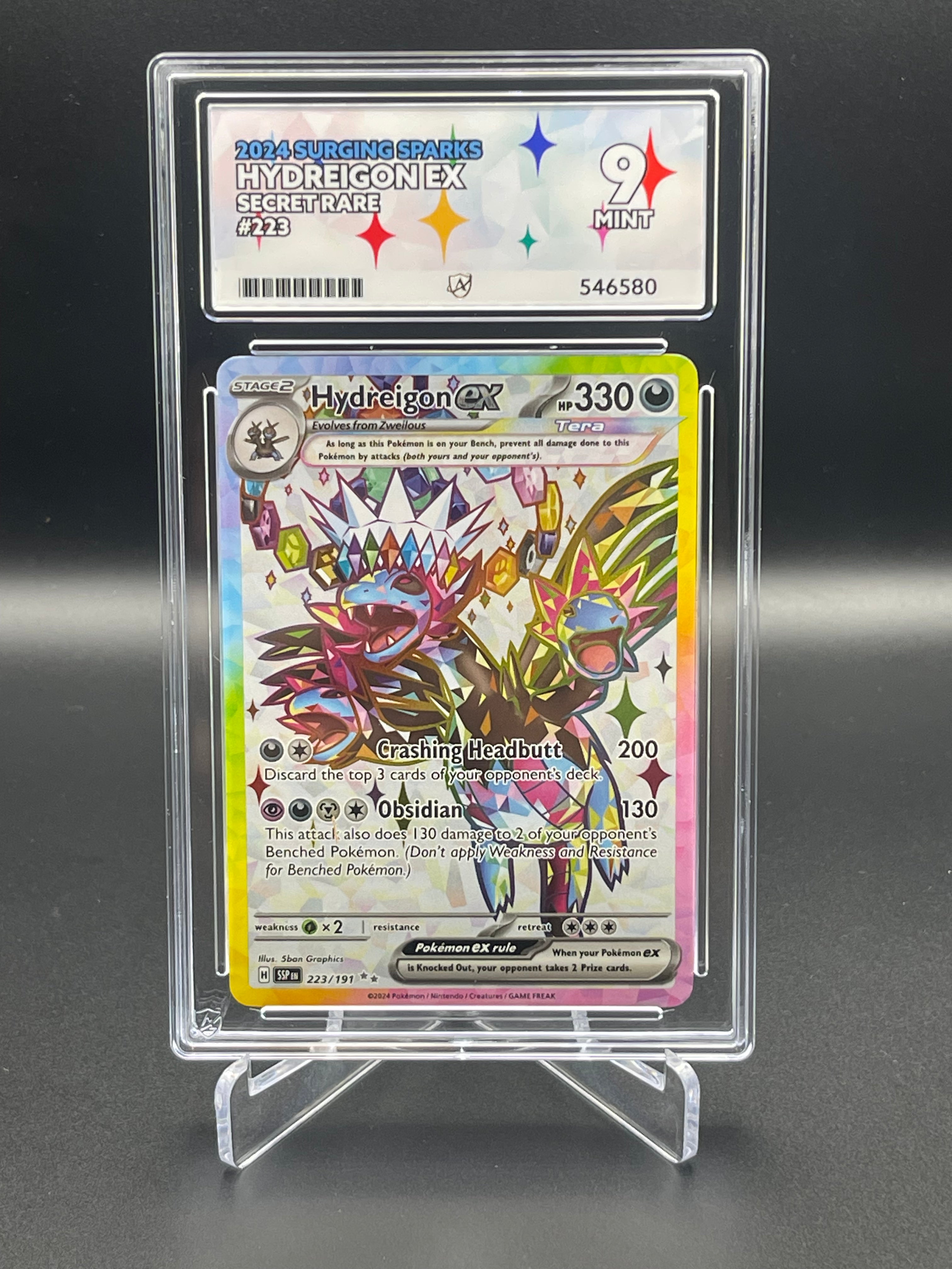 ACE GRADED 9 MINT Hydreigon EX 223/191