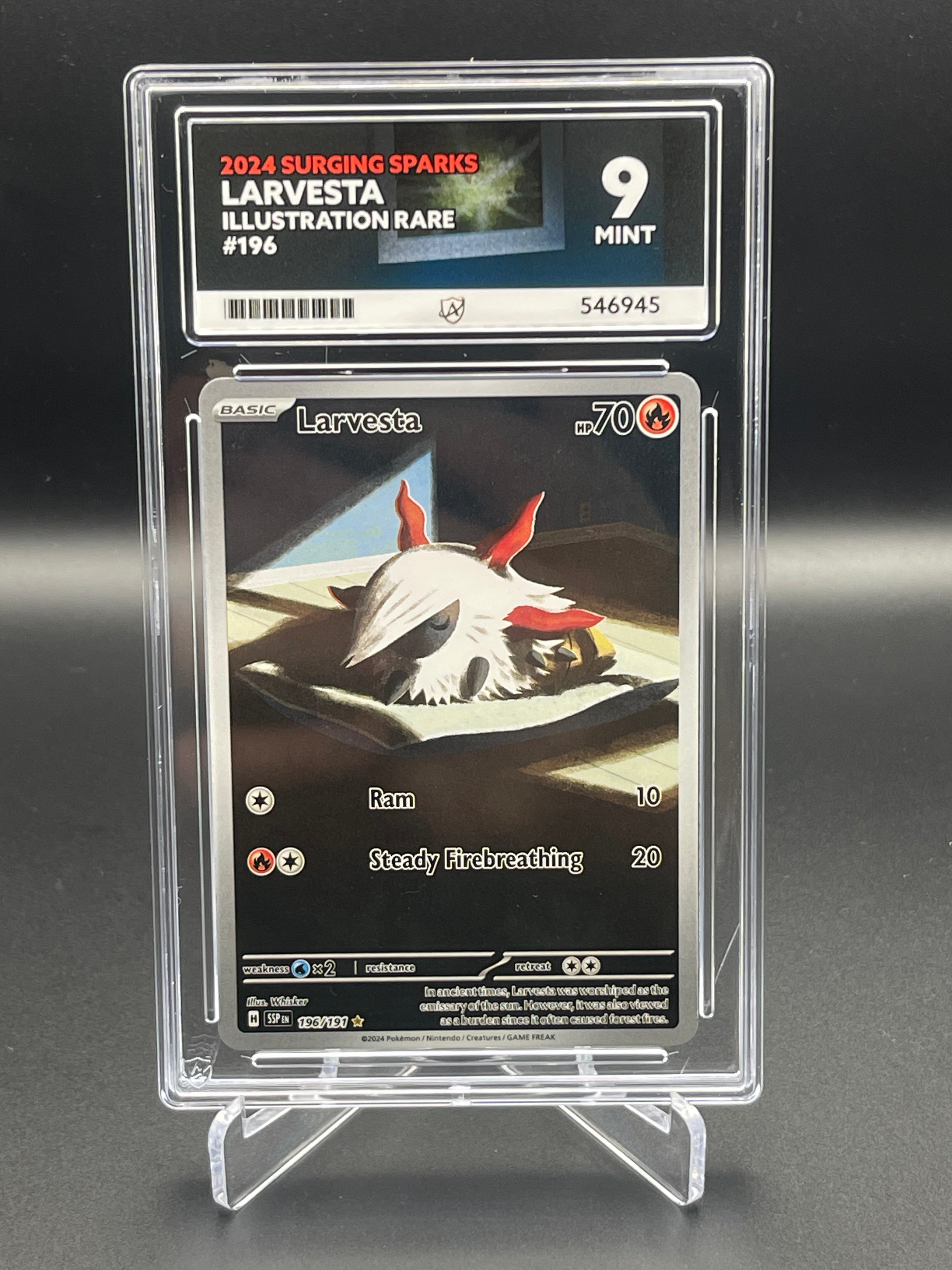 ACE GRADED 9 Mint Larvesta 196/191
