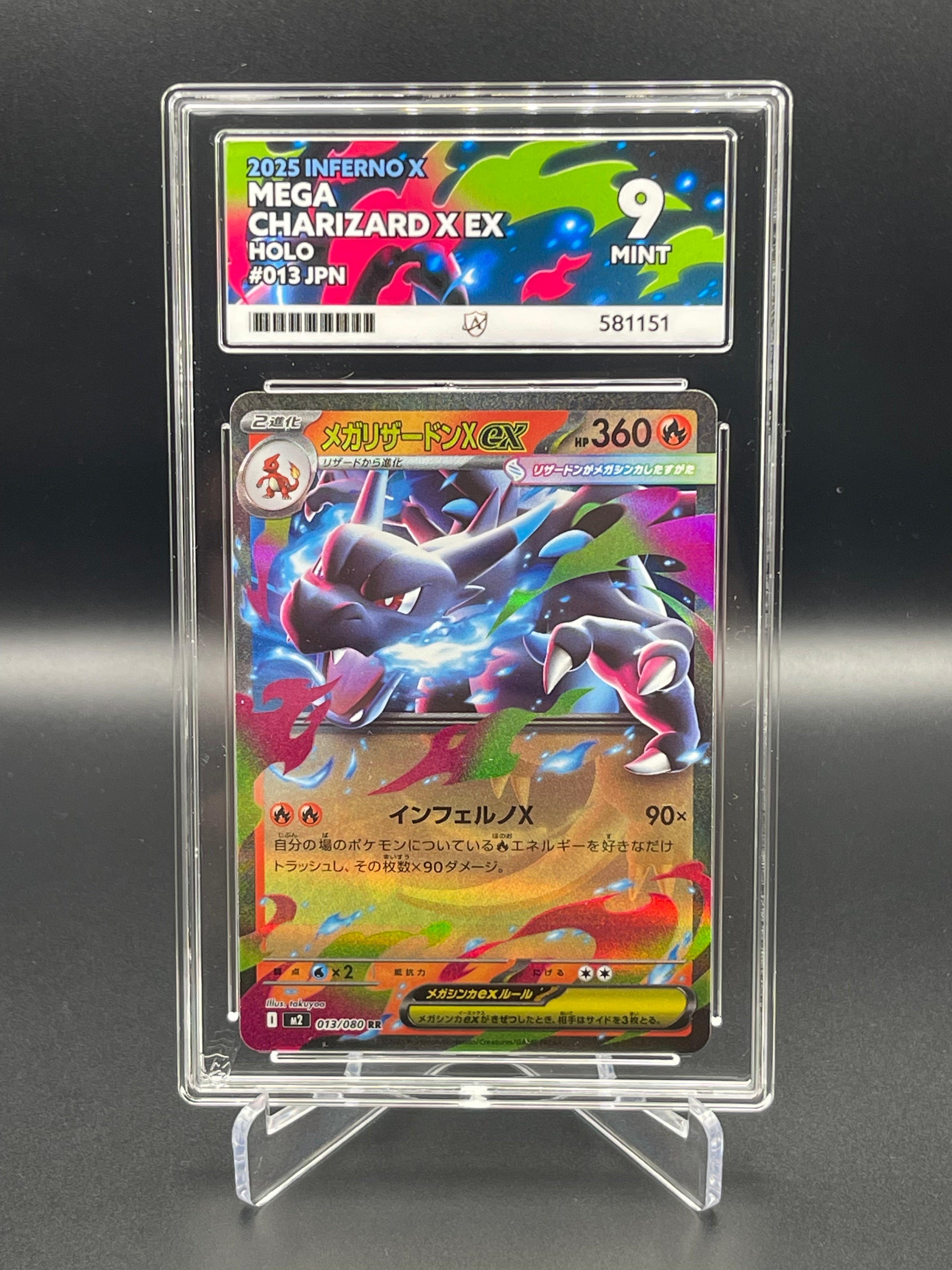 ACE GRADED 9 MINT Mega Charizard X 013/080
