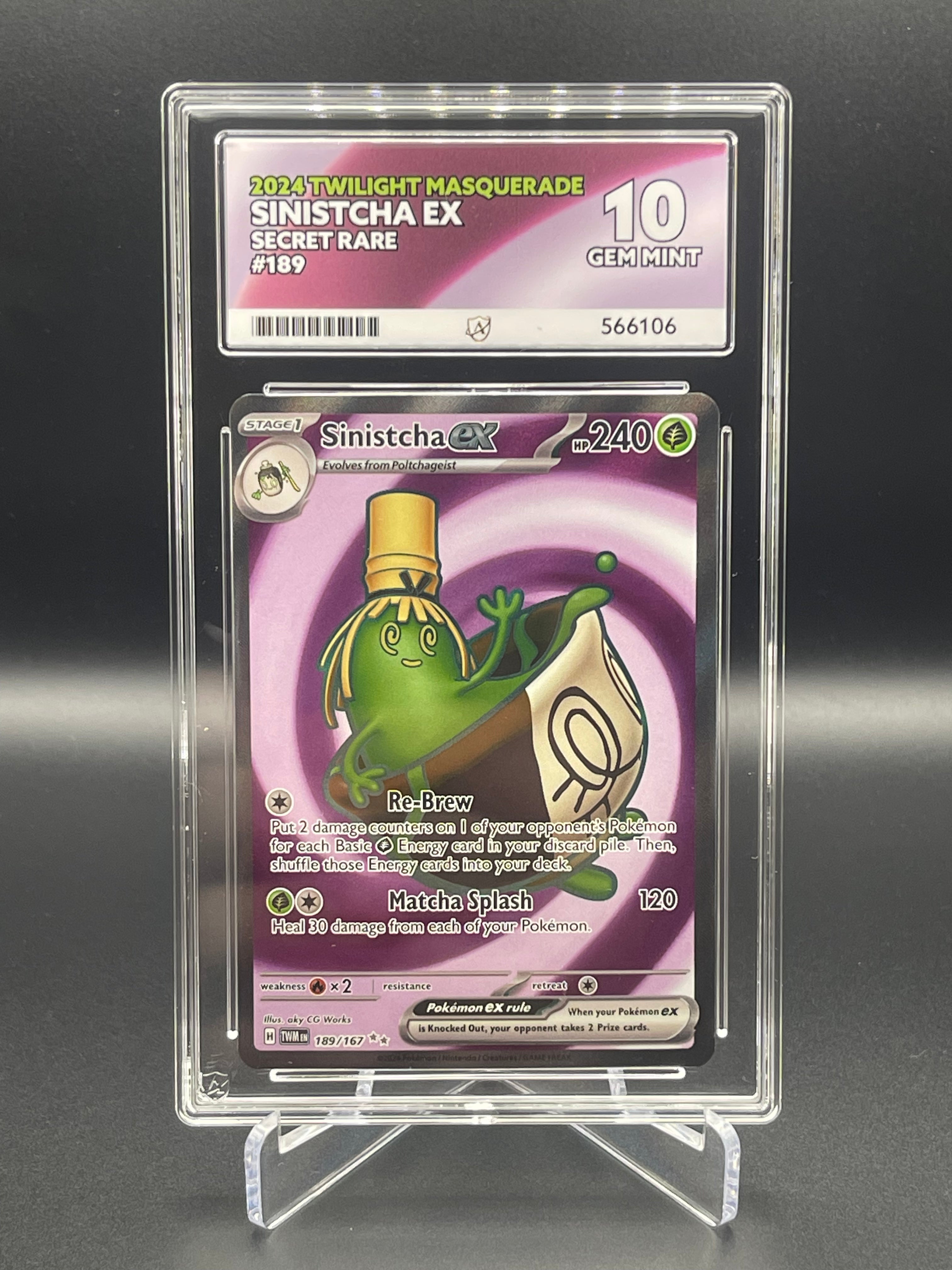 ACE GRADED 10 GEM MINT SINISTCHA EX 189/167 Twilight Masquerade
