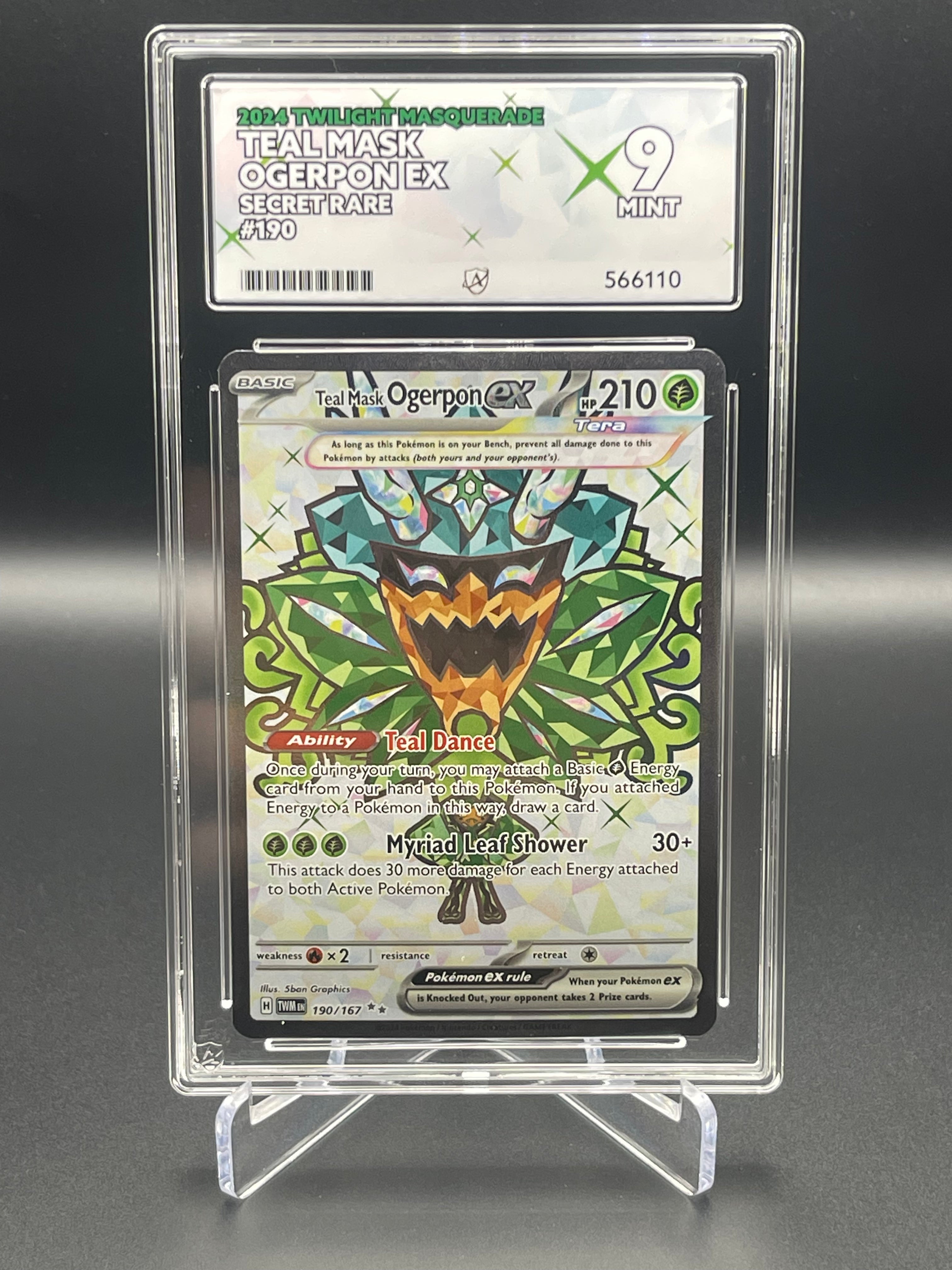ACE GRADED 9 MINT Teal Mask Ogerpon 190/167 Twilight Masquerade