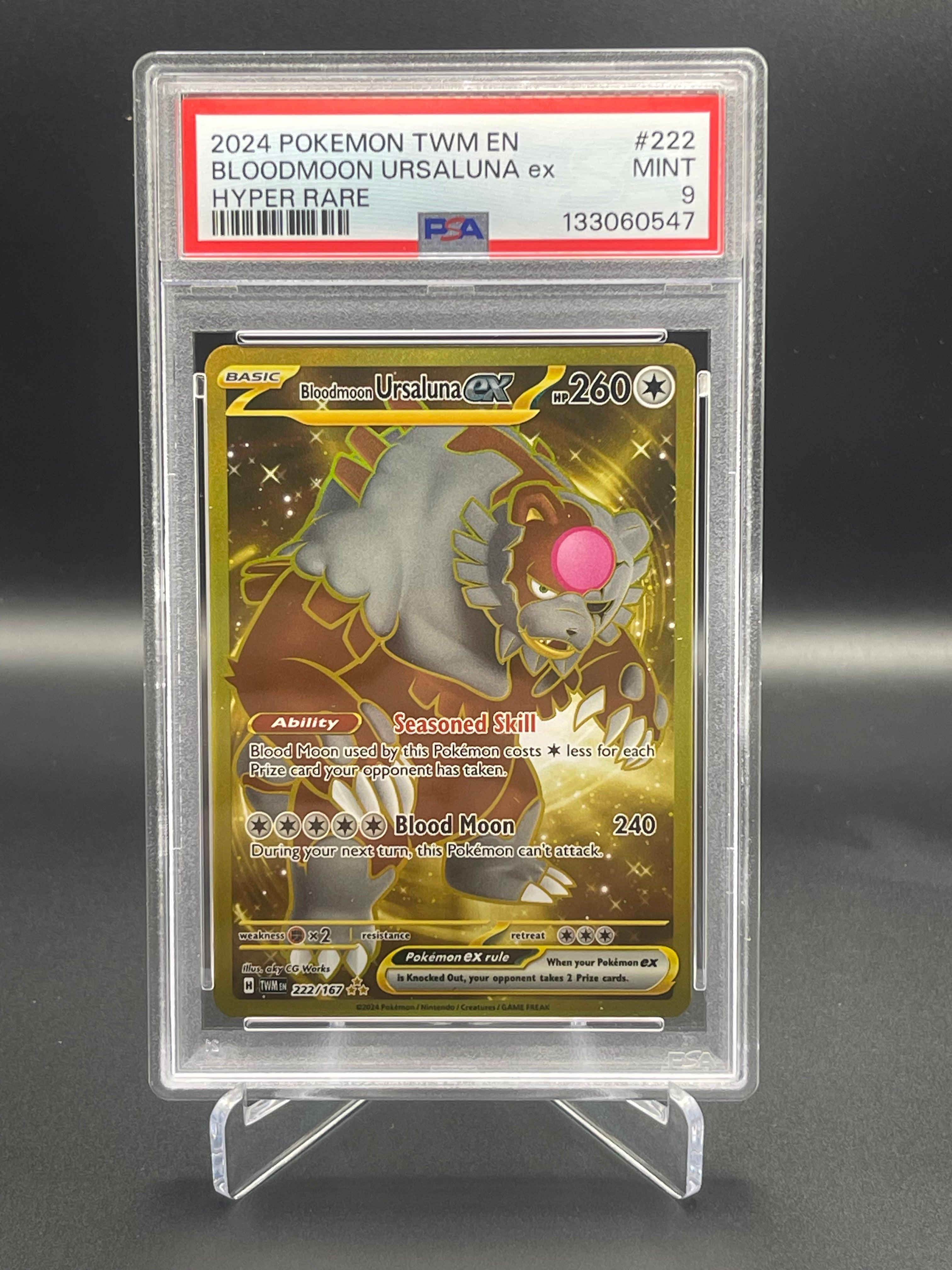 PSA 9 MINT Bloodmoon Ursaluna 222/167