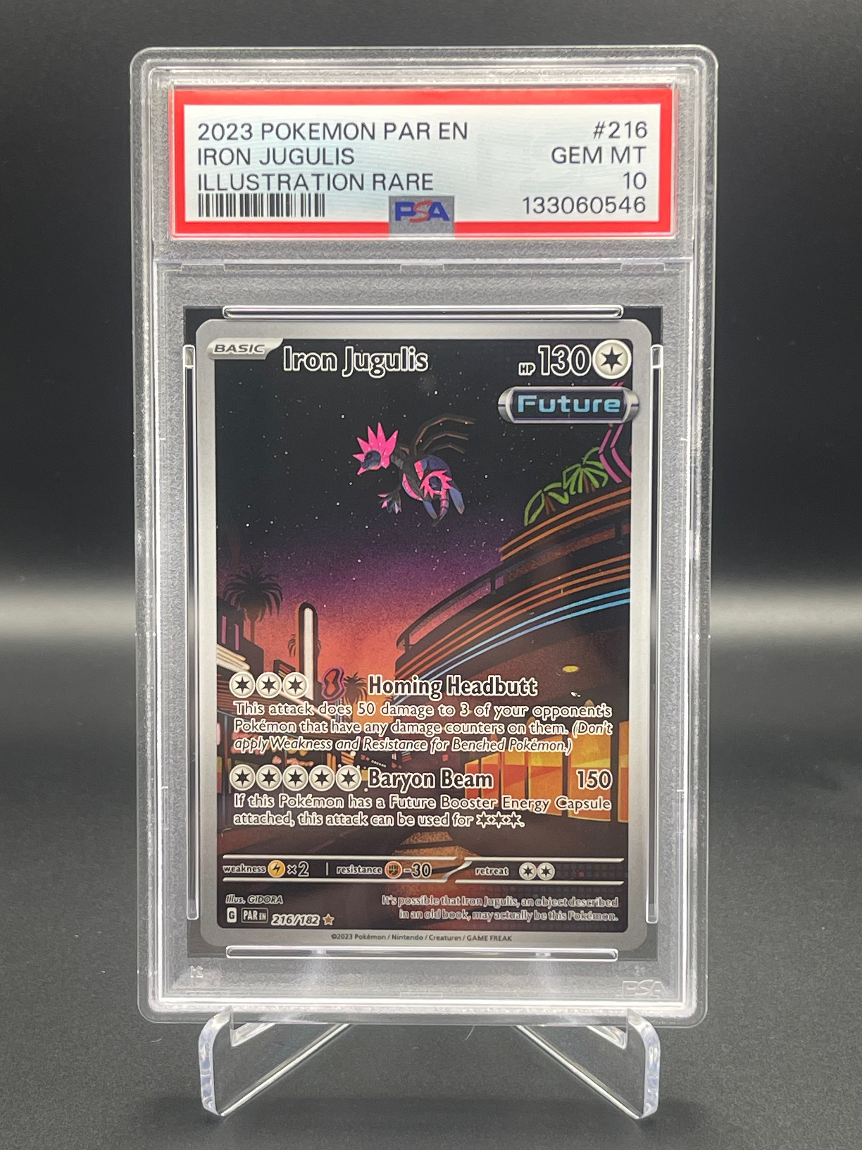 PSA 10 GEM MINT Pokemon Iron Jugulis 216/182