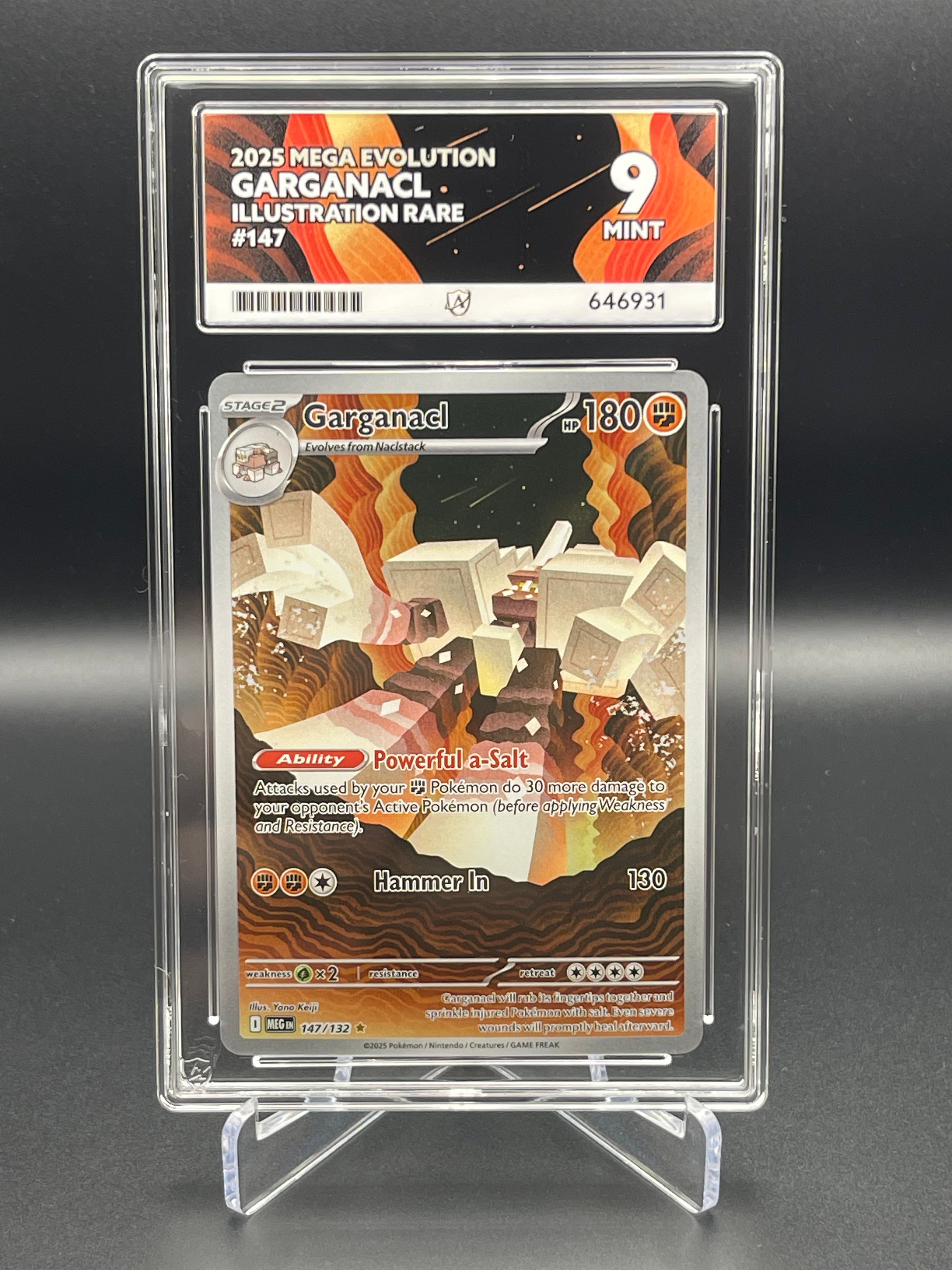 ACE GRADED 9 MINT Pokemon Garganacl 147/132