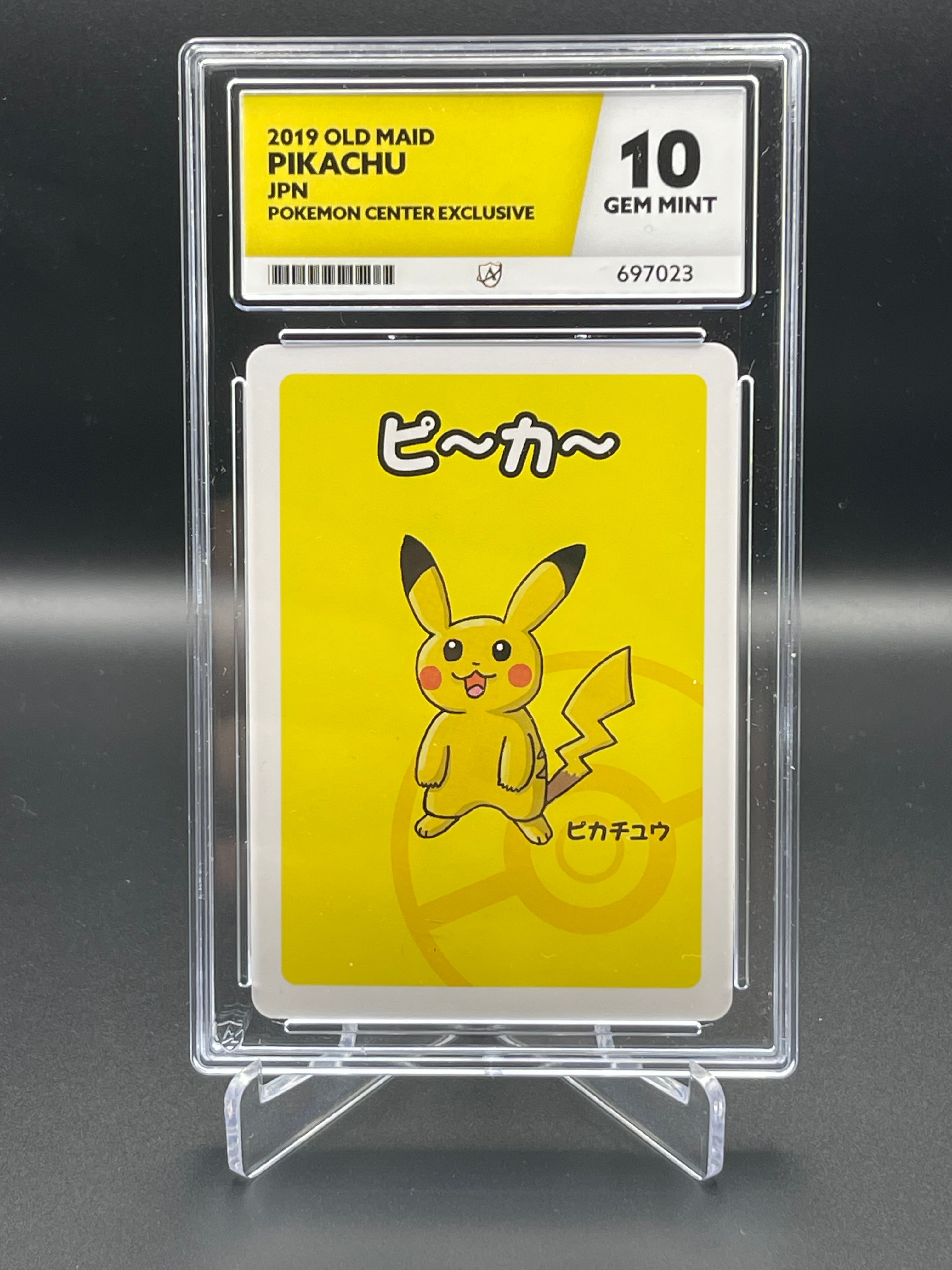 ACE GRADED 10 GEM MINT Pikachu Old Maid Pokemon Center exclusive