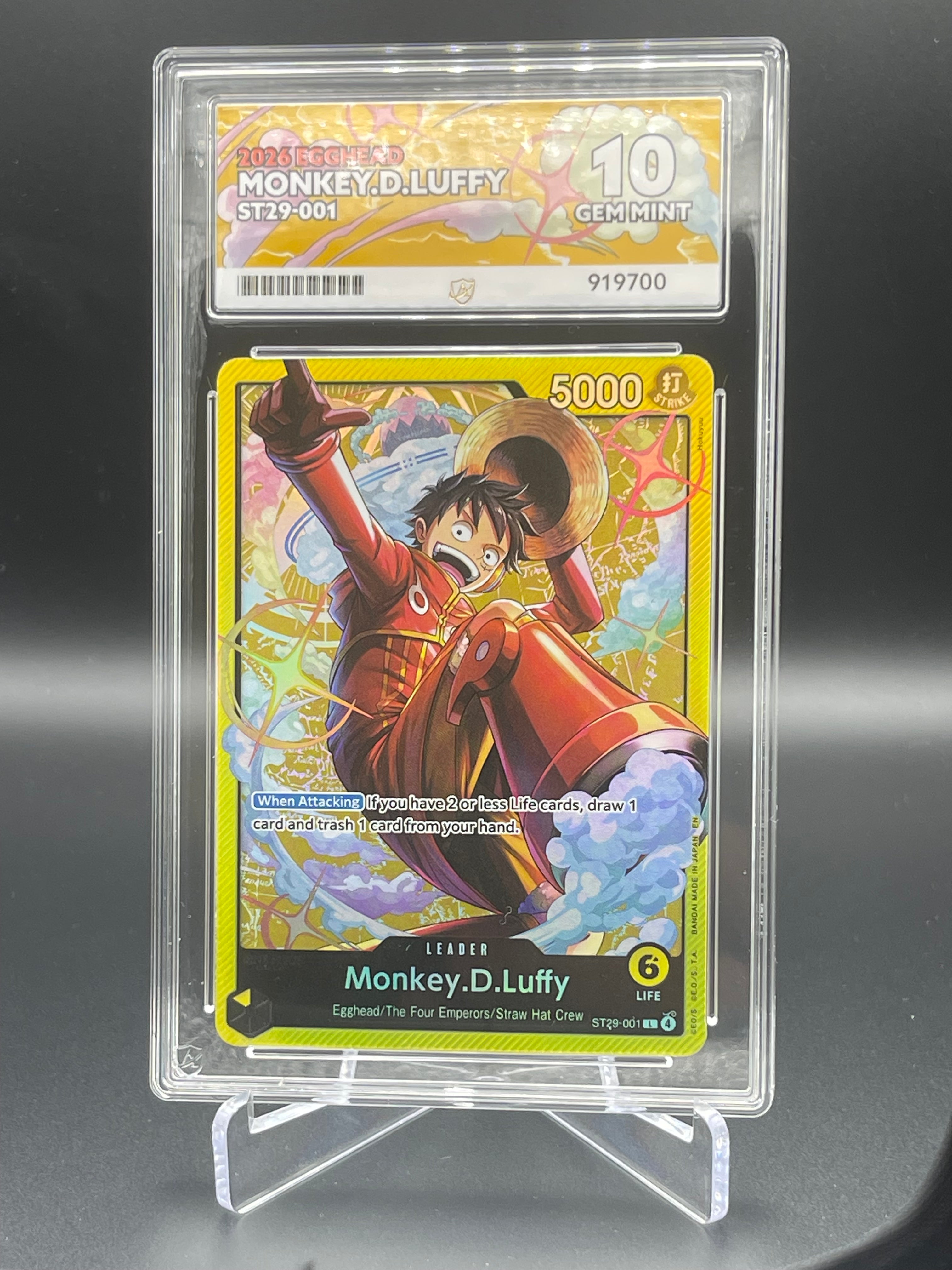 ACE Grading 10 Gem Mint One Piece Eng Monkey D Luffy ST29-001 perfect – Card Vault TCG